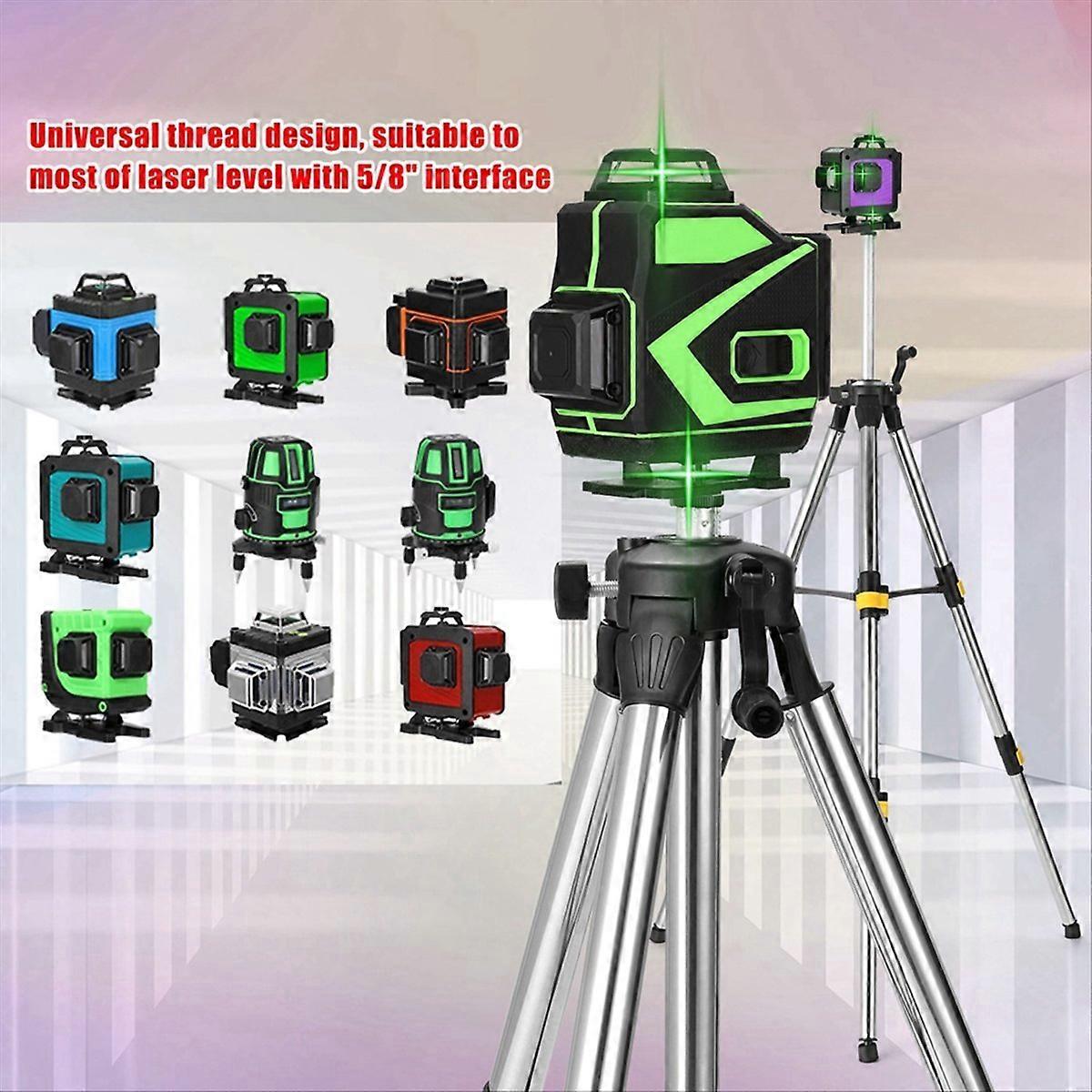 1.2M Three Height Adjustment Stainless Steel Extension Bar Tripod Stand for Laser Level Bubble-Level