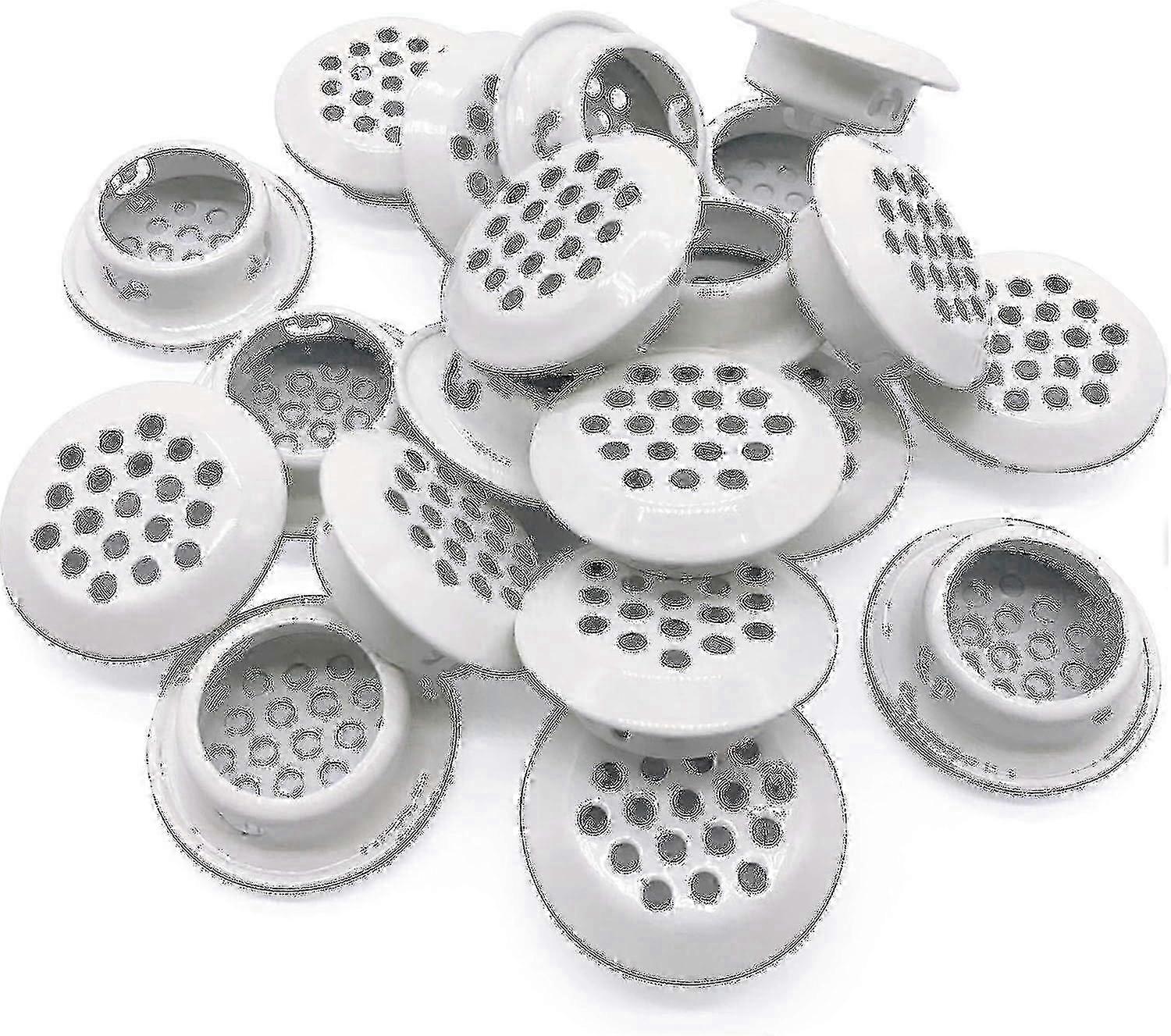 バスルーム用25mmホワイト軒裏ベント(ステンレススチールメッシュ、20個)