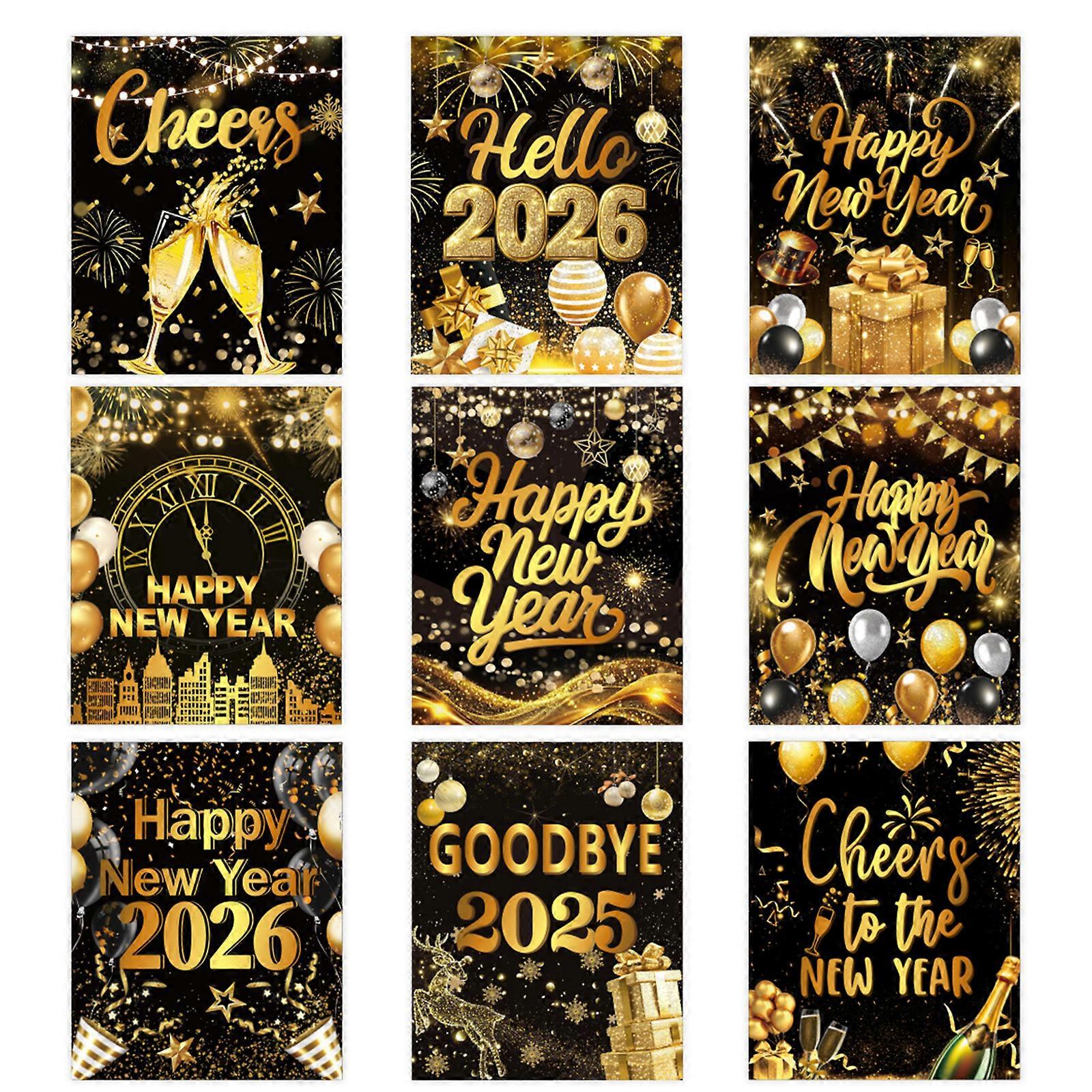 Ninepack Creative Newyear twenty twenty six Decorative Transfers Tear Resistant Climactic moment Drink Canisters Multicolor