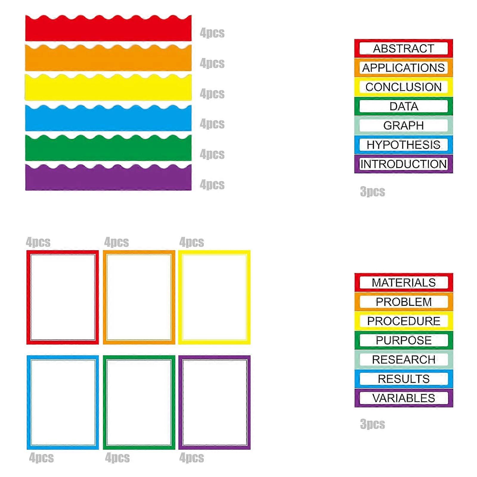 Bulletin Border Trimmer Poster Board Decors Bulletin Board Trim Rainbow Bulletin Board Border Chalkboard Border Sticker Multicolor