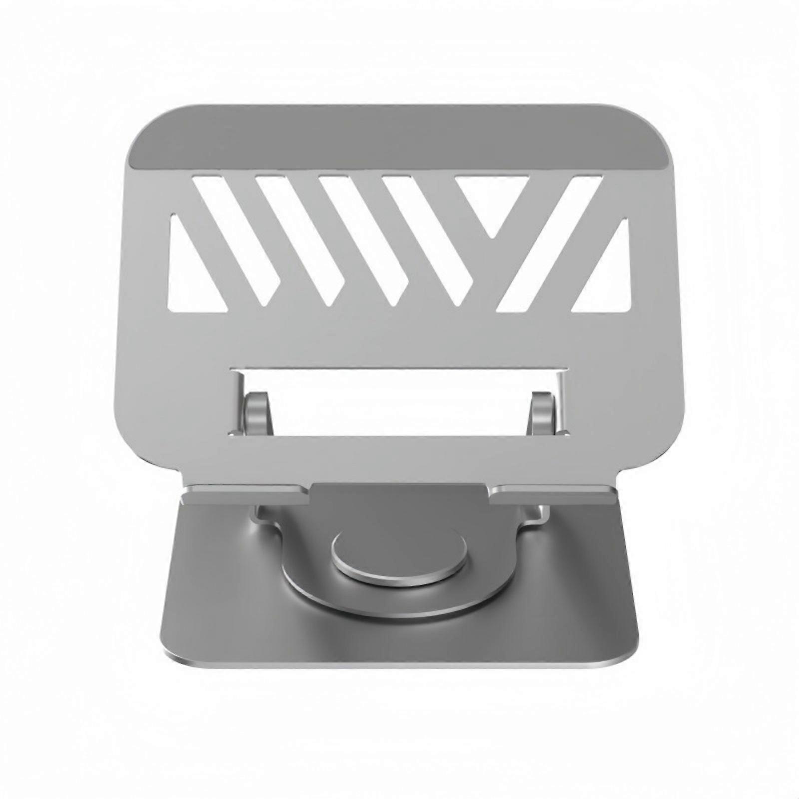 Foldable Adjustable Laptop Stand With 360°Rotating Base Tablets Holder For Desk Ergonomics Enhances Cooling Ventilation  Silver
