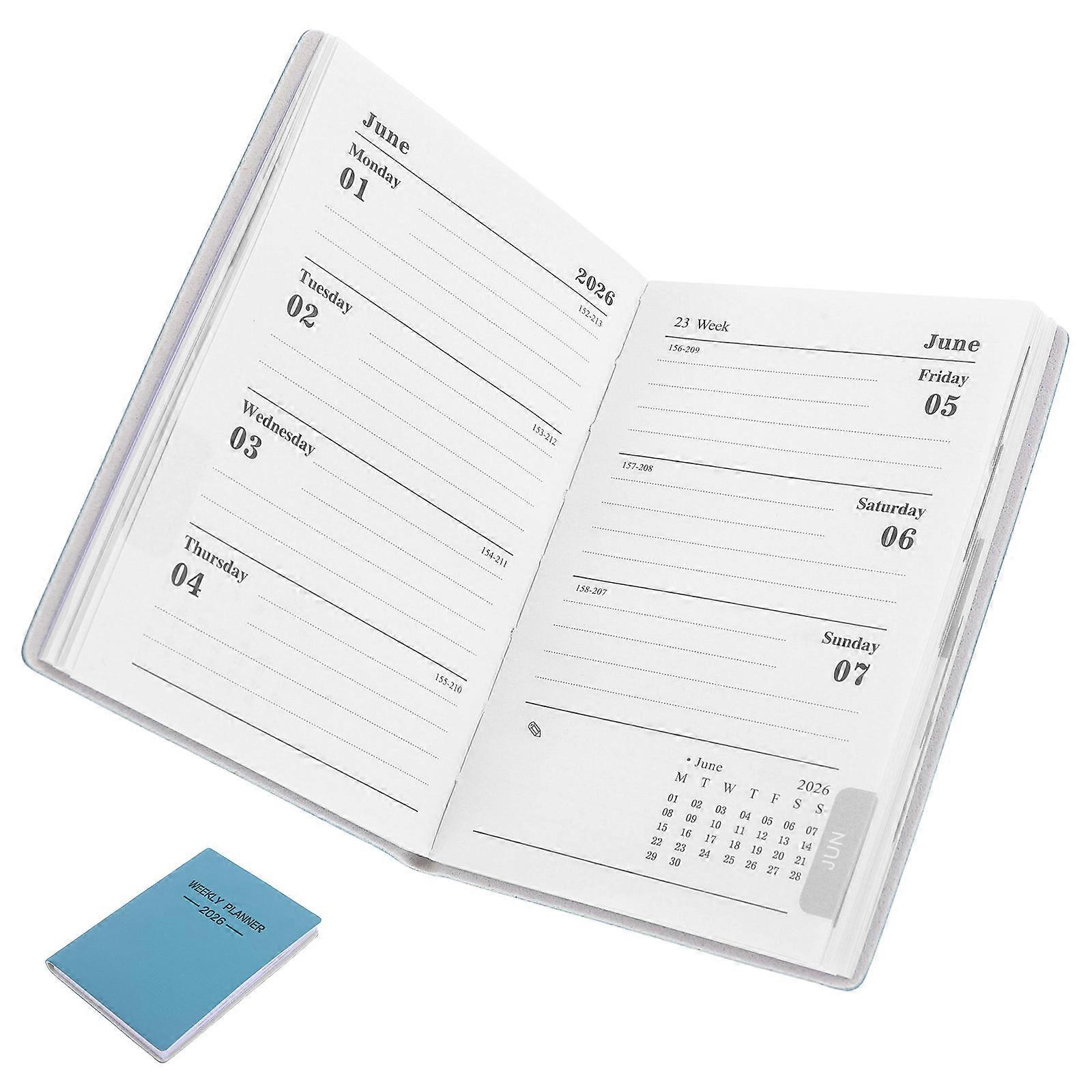 Weekly Pocket Planner 2026 for Office Sturdy PU Hardcover
