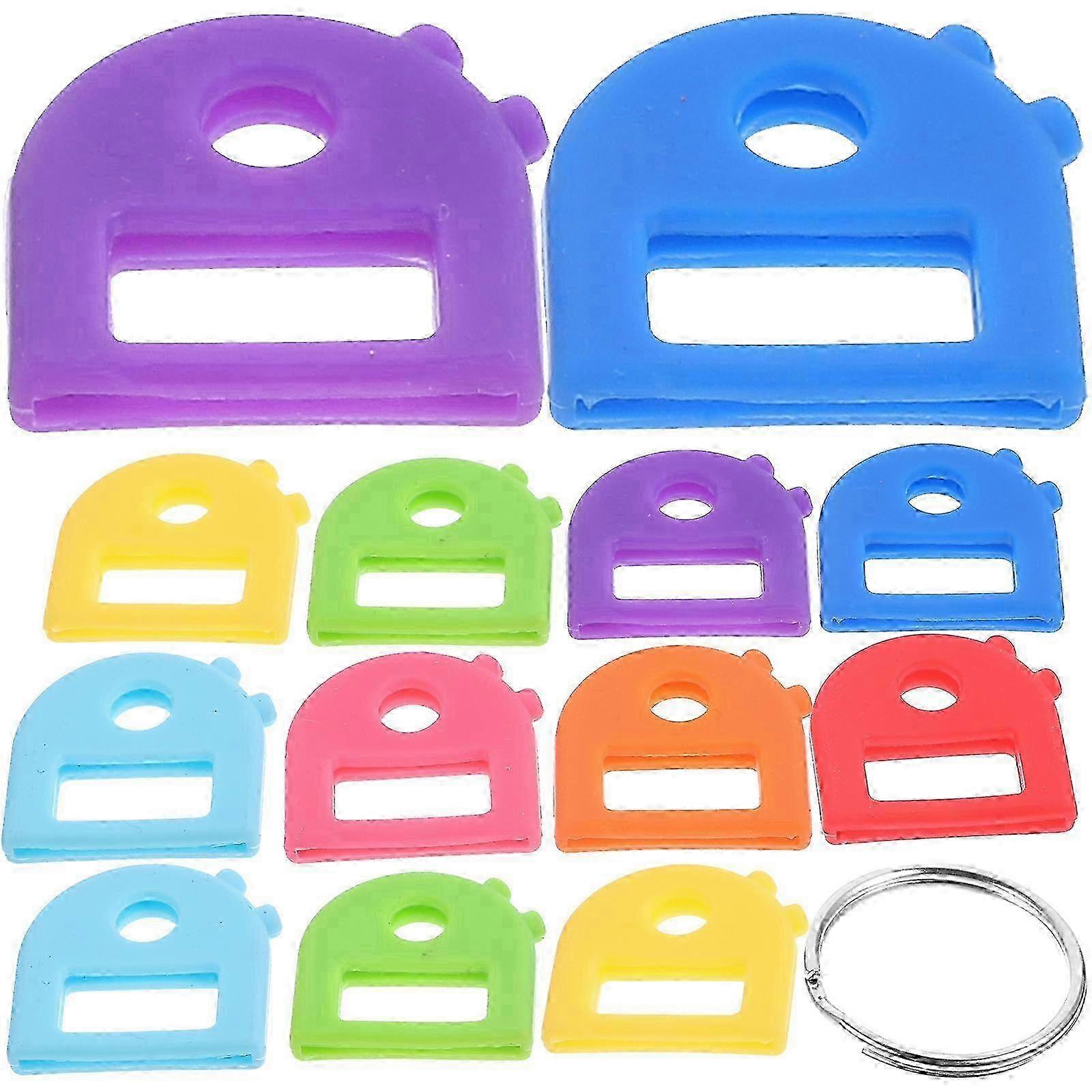 16Pcs Cue Key Marker Silicone Key Covers Colorful Key Caps Reusable Key Cap Key Marking Cap