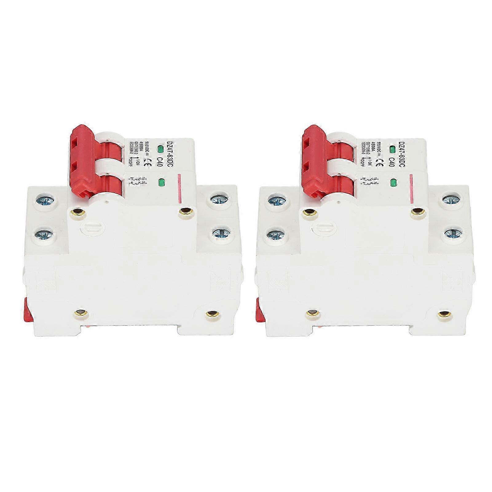 2P 40A DC Solar Circuit Breaker 4500A Breaking Capacity DZ47 63DC