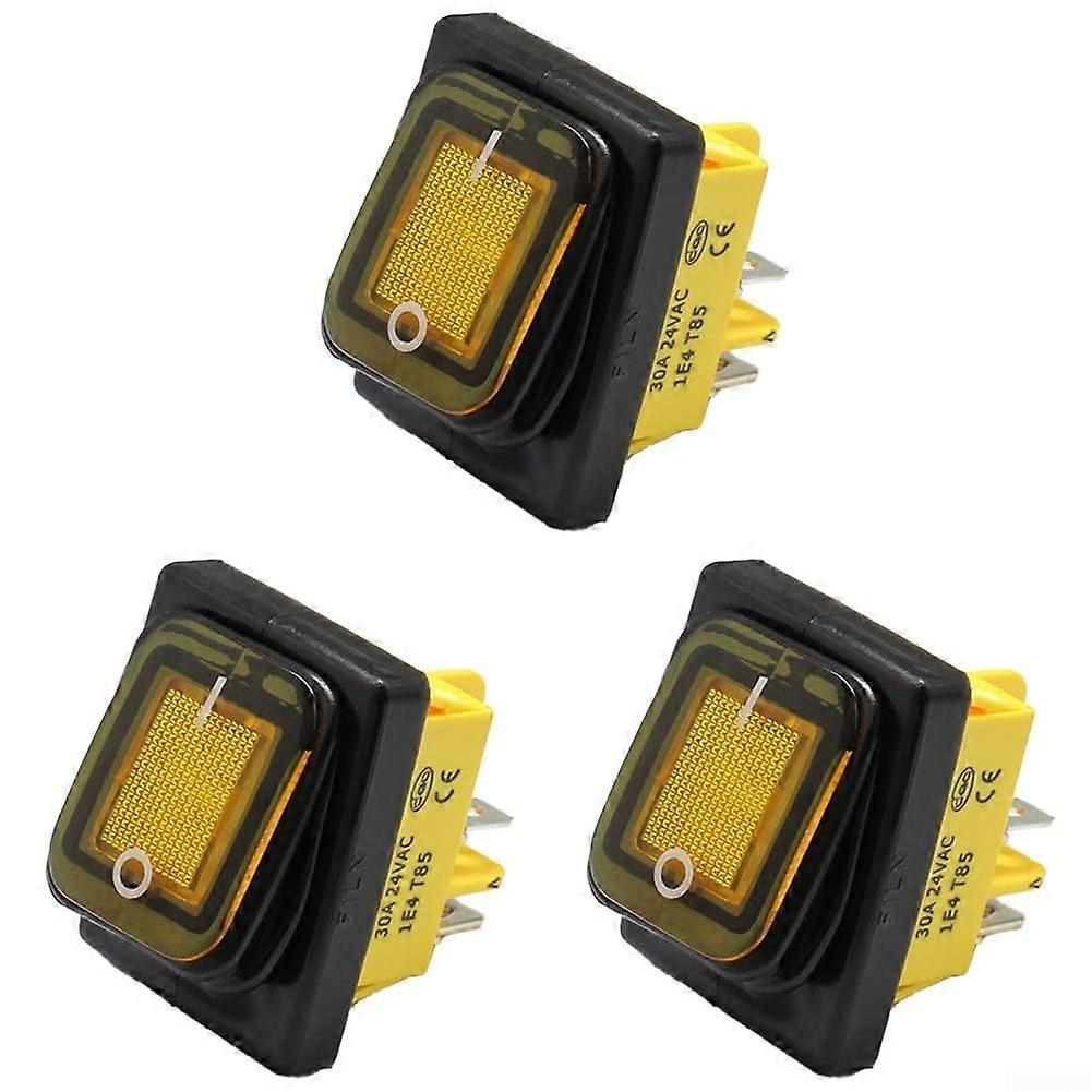 Waterproof Rocker Toggle Switch for Automotive and Marine Use, Aerospace Grade Yellow