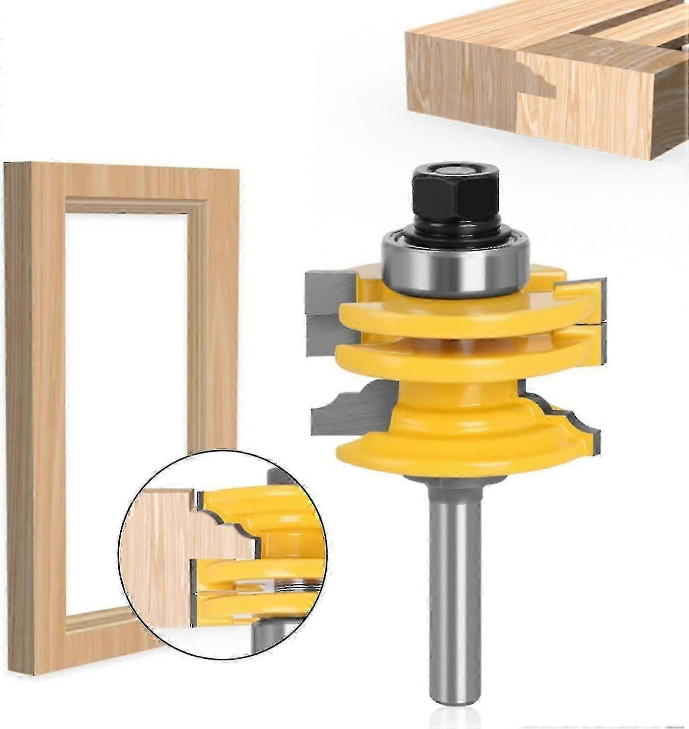 8mm Miter Gluing Router Bit, Lock Miter Router Bit Woodworking Milling Cutter Cutting Tool For Windows & Doors, Engraving Machine Trimming Machine