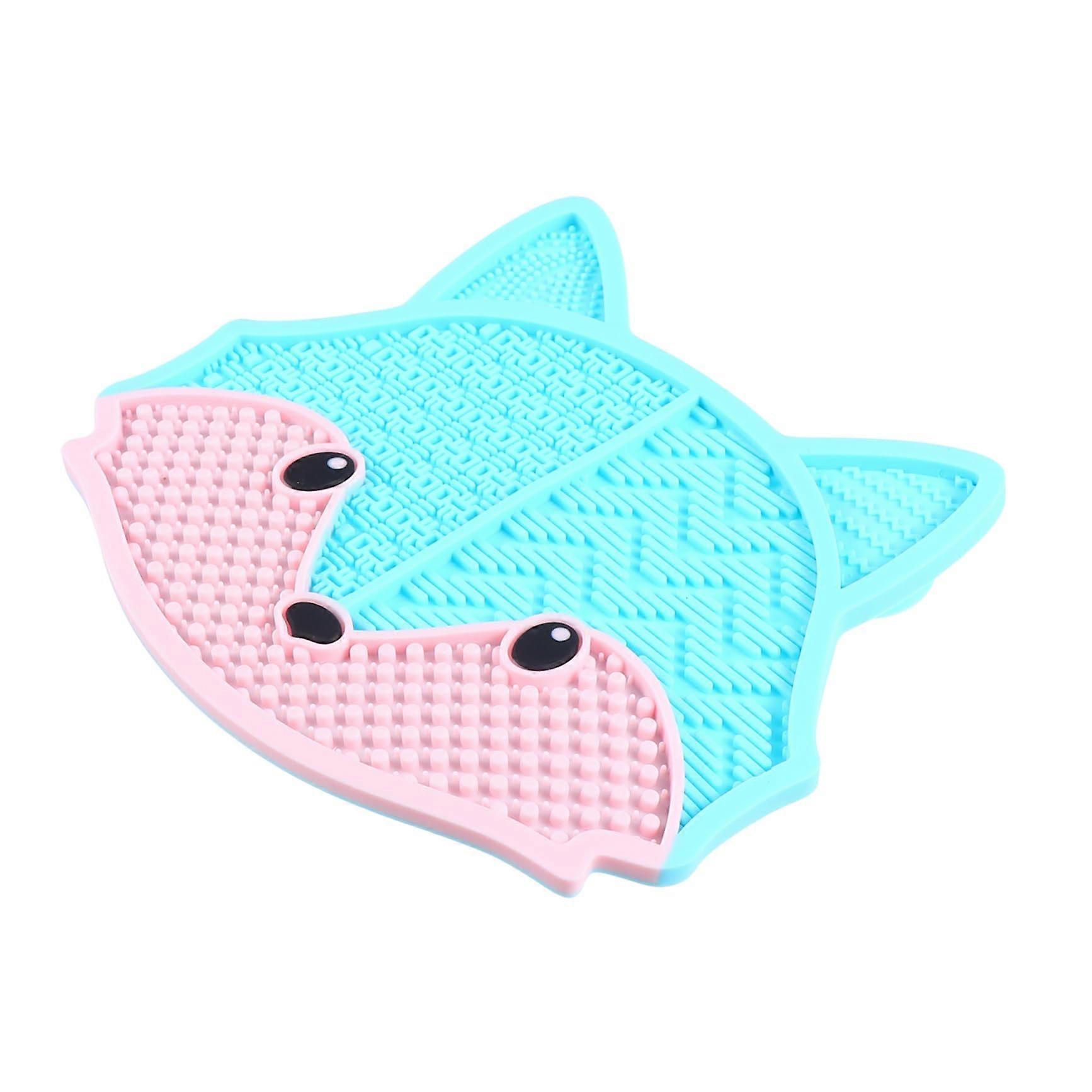 Silicone Makeup Brush Cleaning Mat with Suction Cup for Deep Cleaning Various Brushes Blue