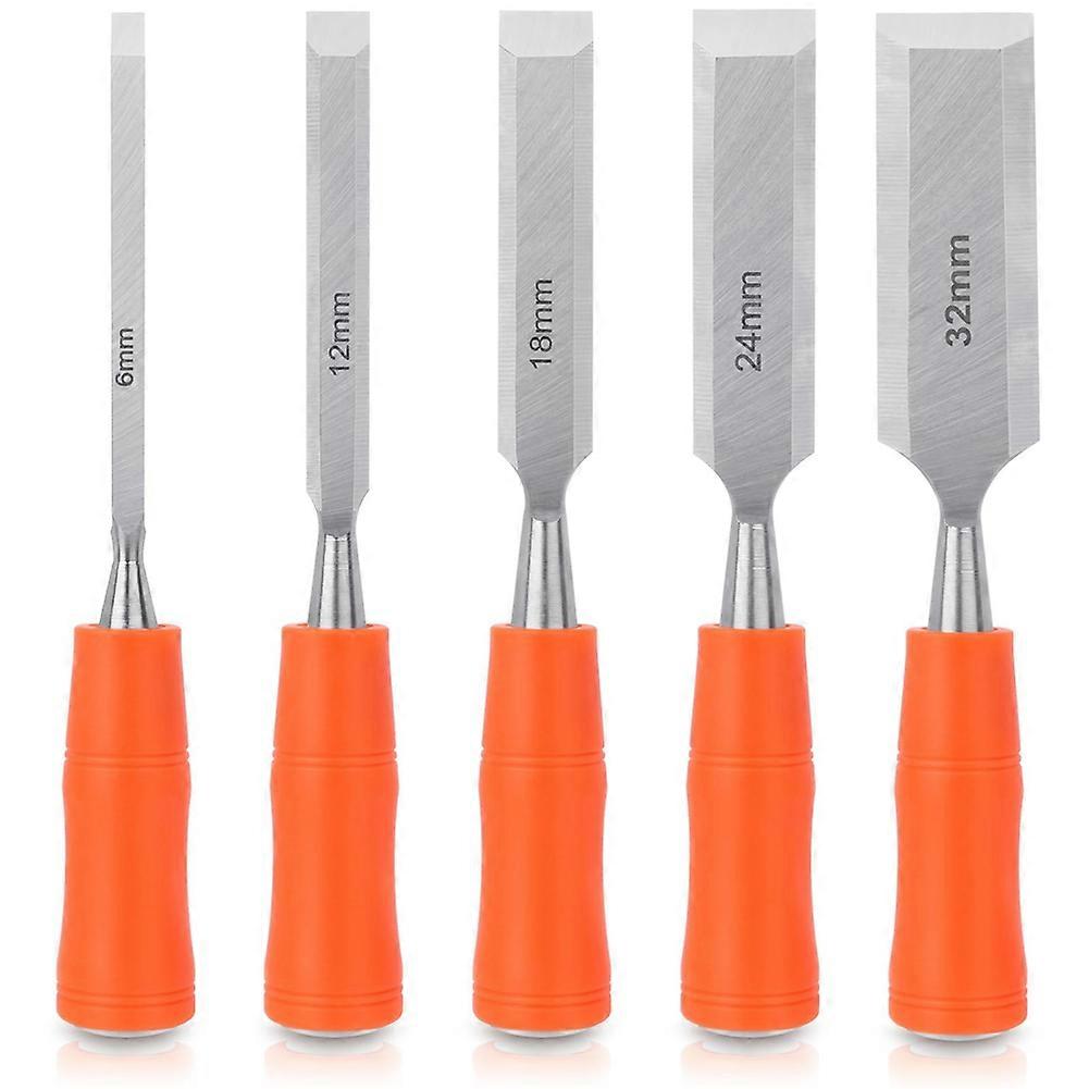 5 Piece Wood Chisel Sets Woodworking Tools Set, Wood Chisels for Woodworking with Steel Hammer End, Wood Tools Chisel