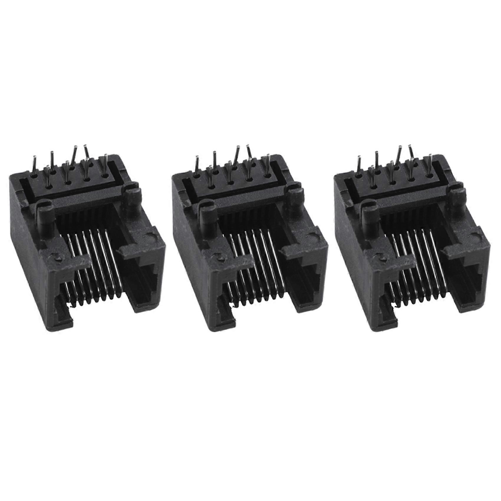 60Pcs RJ45 8P8C Computer Internet Network PCB Jack Socket Black