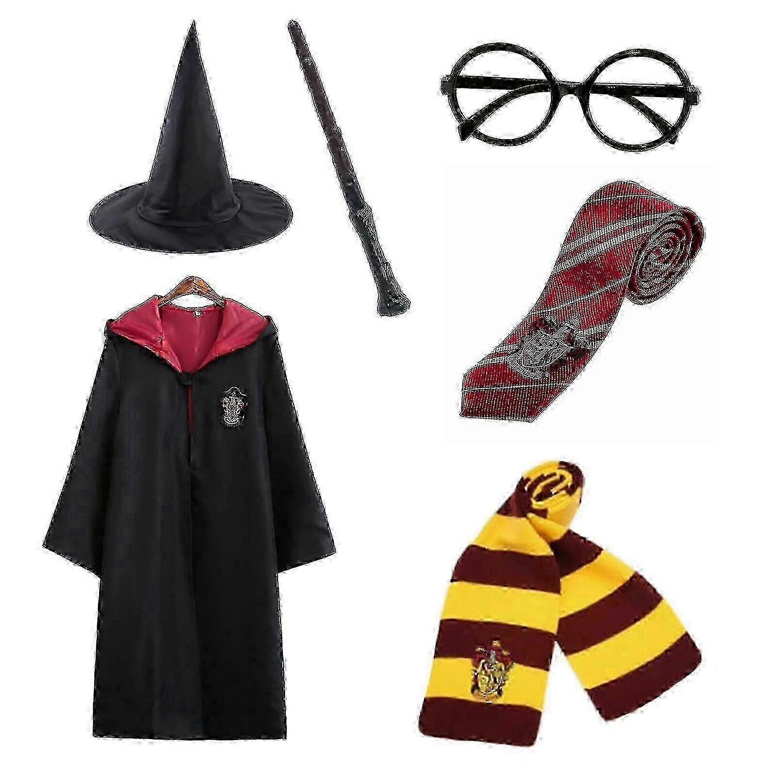 Harry Potter Set 6pc Magic Wizard Cosplay Disfraz de capa de capa - DSW