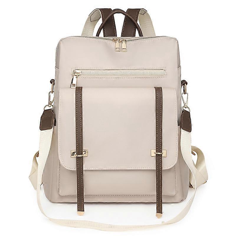 Nylon Contrast Trim Backpack, Large Capacity Multi Functional Bag