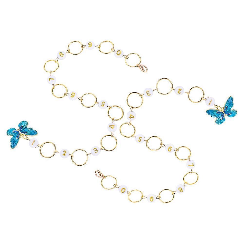 Knitting Stitch Marker Chain: Fashionable Row Counting Tool For Home Crafting In Multi Color With Enhanced Crafting Efficiency 2Pcs