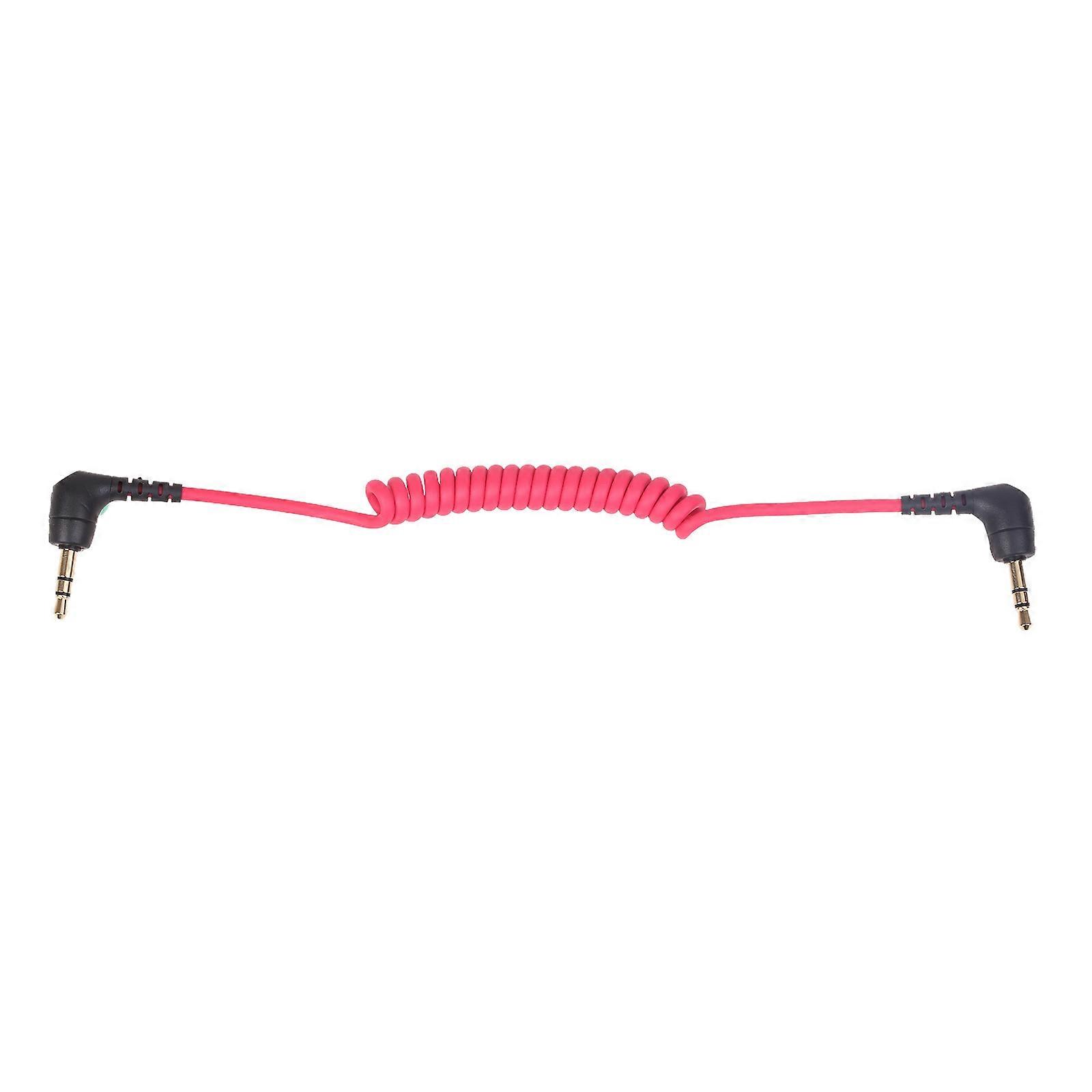 Mikrofonní kabel 3,5 mm TRS samec pro Rode SC2, pružinový pravoúhlý mikrofonní kabel samec-samec, pro připojení fotoaparátu a telefonu, vícebarevný