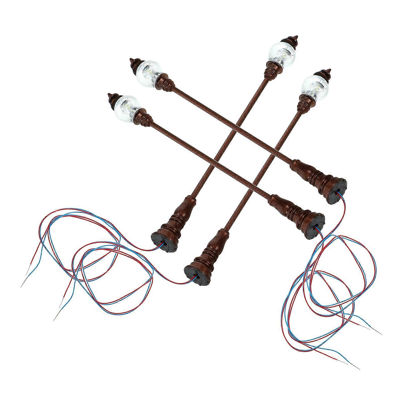 Miniature Lamp Post Mini Street Light Models Hobbyists Sand Table Model Component 4Pcs