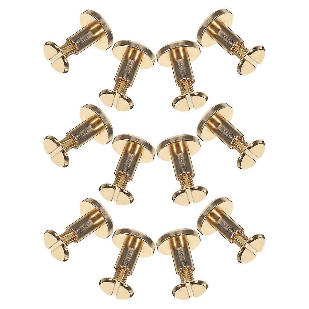 Handbook Binding Screws Zinc Alloy for Secure Fastening 12Pcs Golden Screw Kit