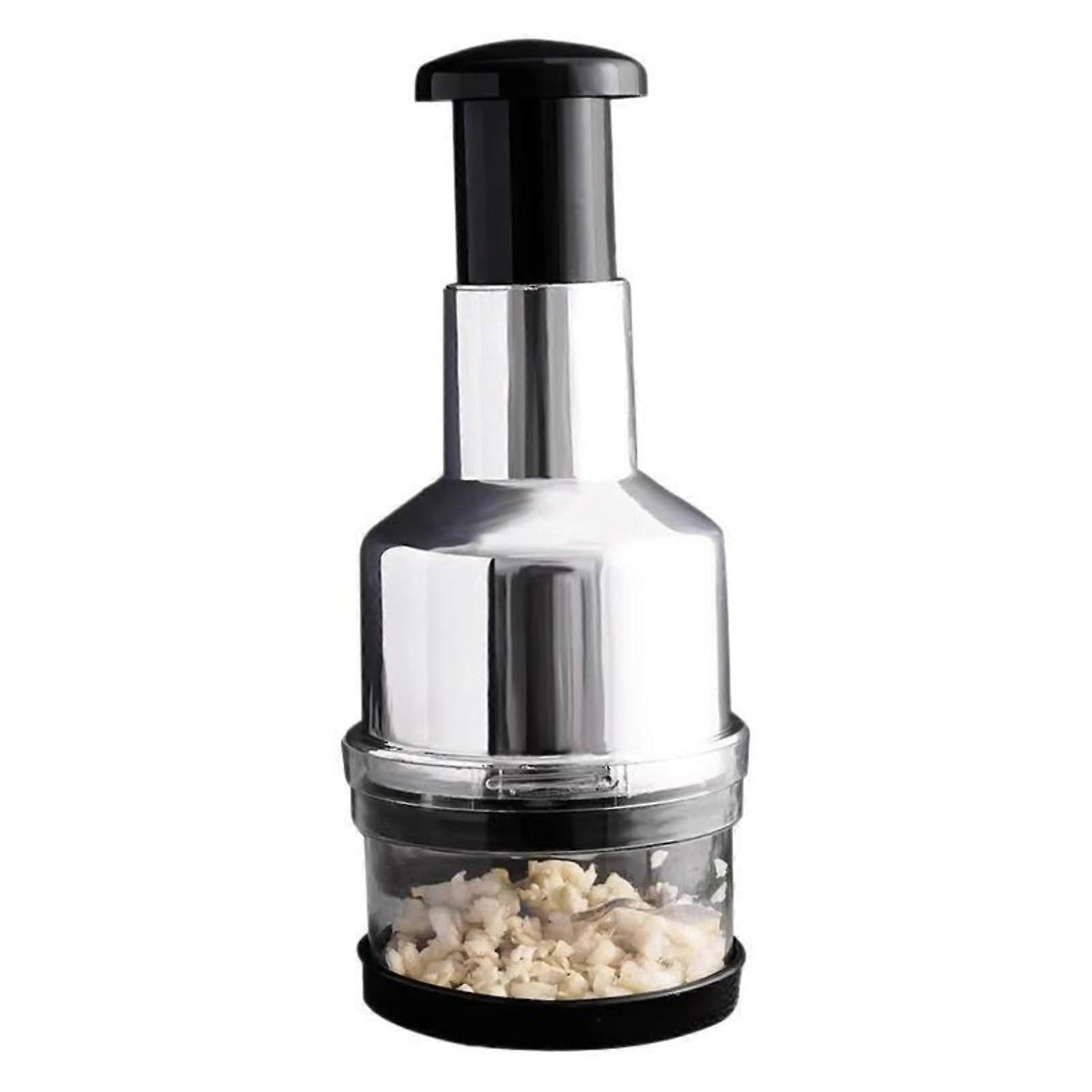 Garlic Press Stainless Steel Manual Crusher for Kitchen Onion Pepper Ginger Fast Processing Black