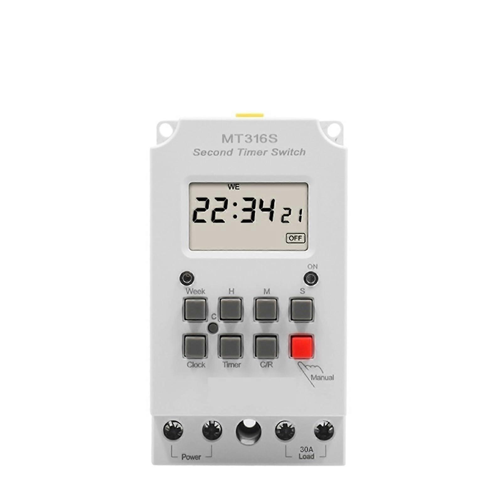 220V 30A Programmable Timer Switch with 7Day Digital Relay,  Load Capacity, Easy Setup