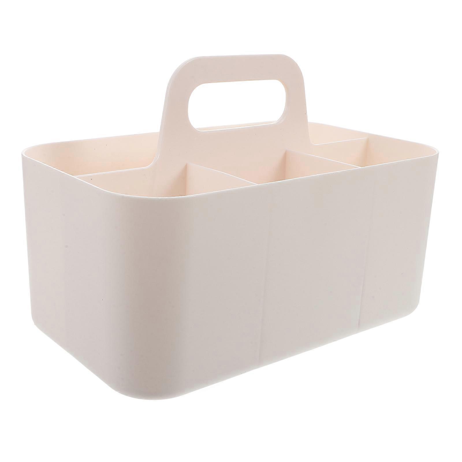 Plastic White Desk Organizer for Storage Use Multi-Functional Caddy with Handle