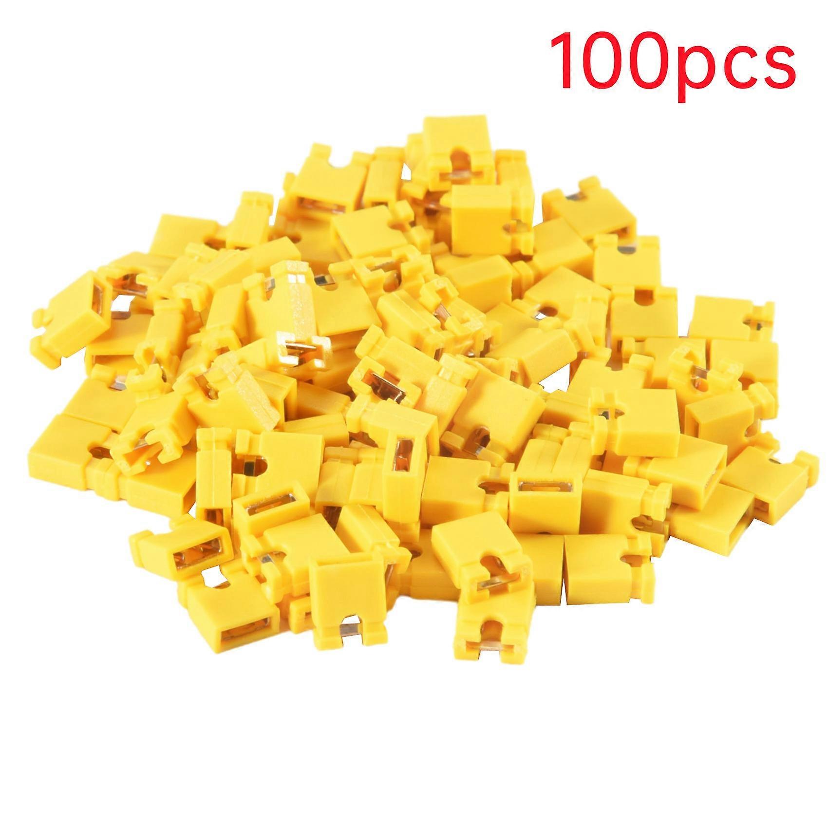 100Pcs 2.54MM Jumper Cap Open Type Shorting Cap Shorting Block Shorting Cap Socket Pin Header Connection Block,Yellow