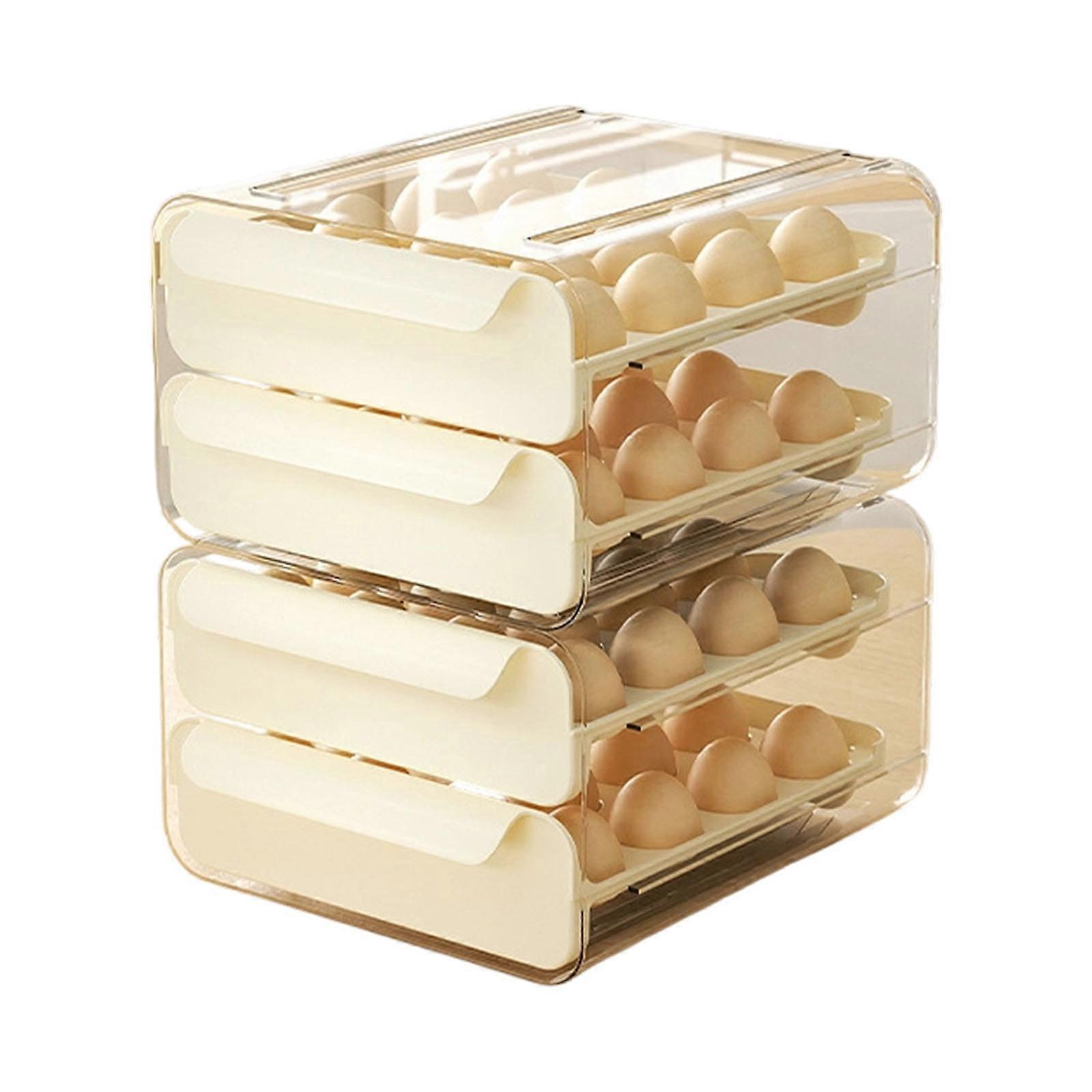 Eggs Storage Unit Saves Space in Fridge Clear and Sturdy PET PP Nonslip Bottom Designs  2