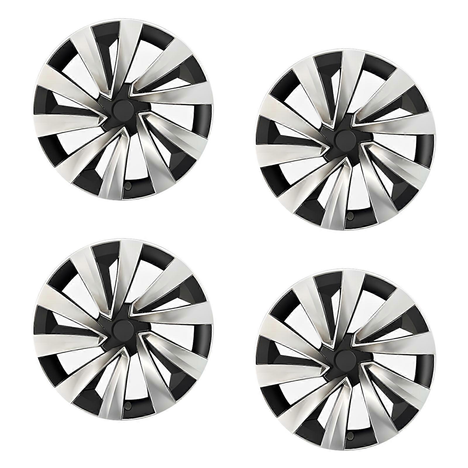 Full Coverage ABS Hub Cover Enclosure Cap For 19 Inch Wheels Easy Installation Scratch Resistant Design Enhancing Safety  silver