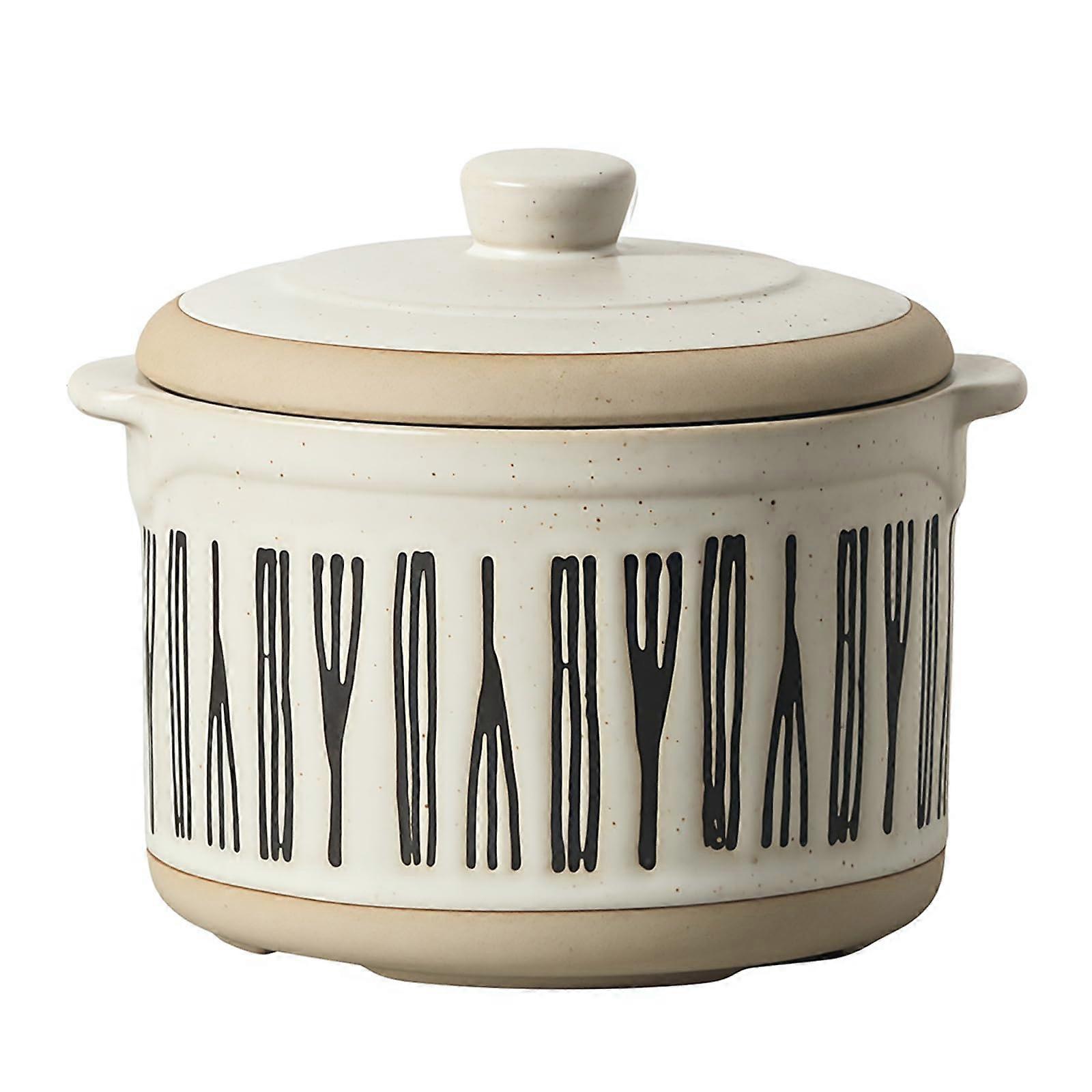 Soup Bowls with Handles 500ml Ceramic with Lid, Oven Safe Soup Crock, Dishwasher Safe