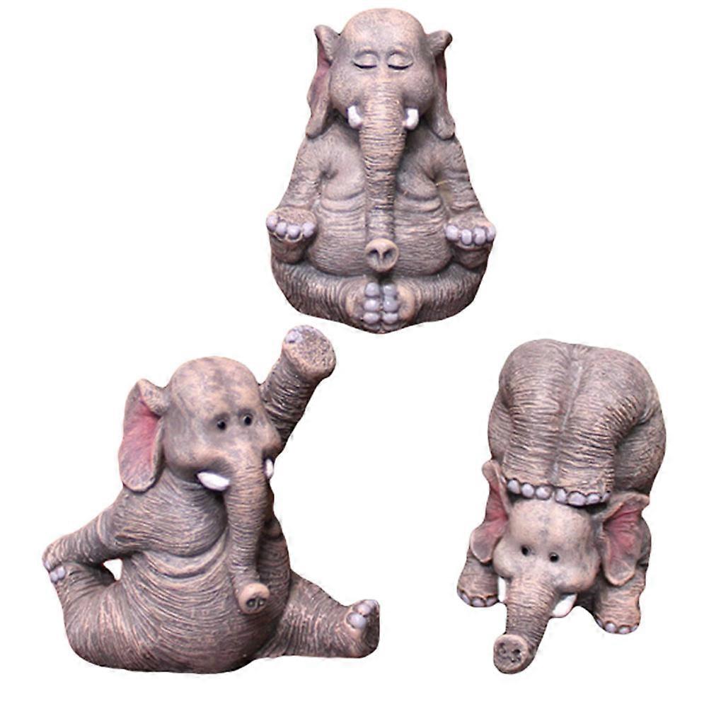 Elephant Figurine Small Model for Decor 9Pcs Resin Statue Collection