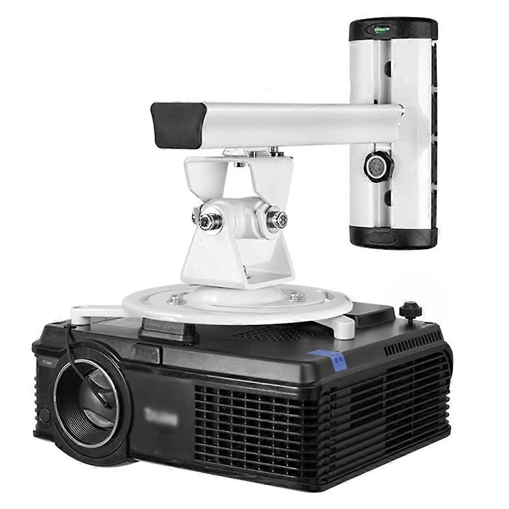 Projector Mount with 360° Rotation Adjustable Height for Wall or Ceiling Home and Office White