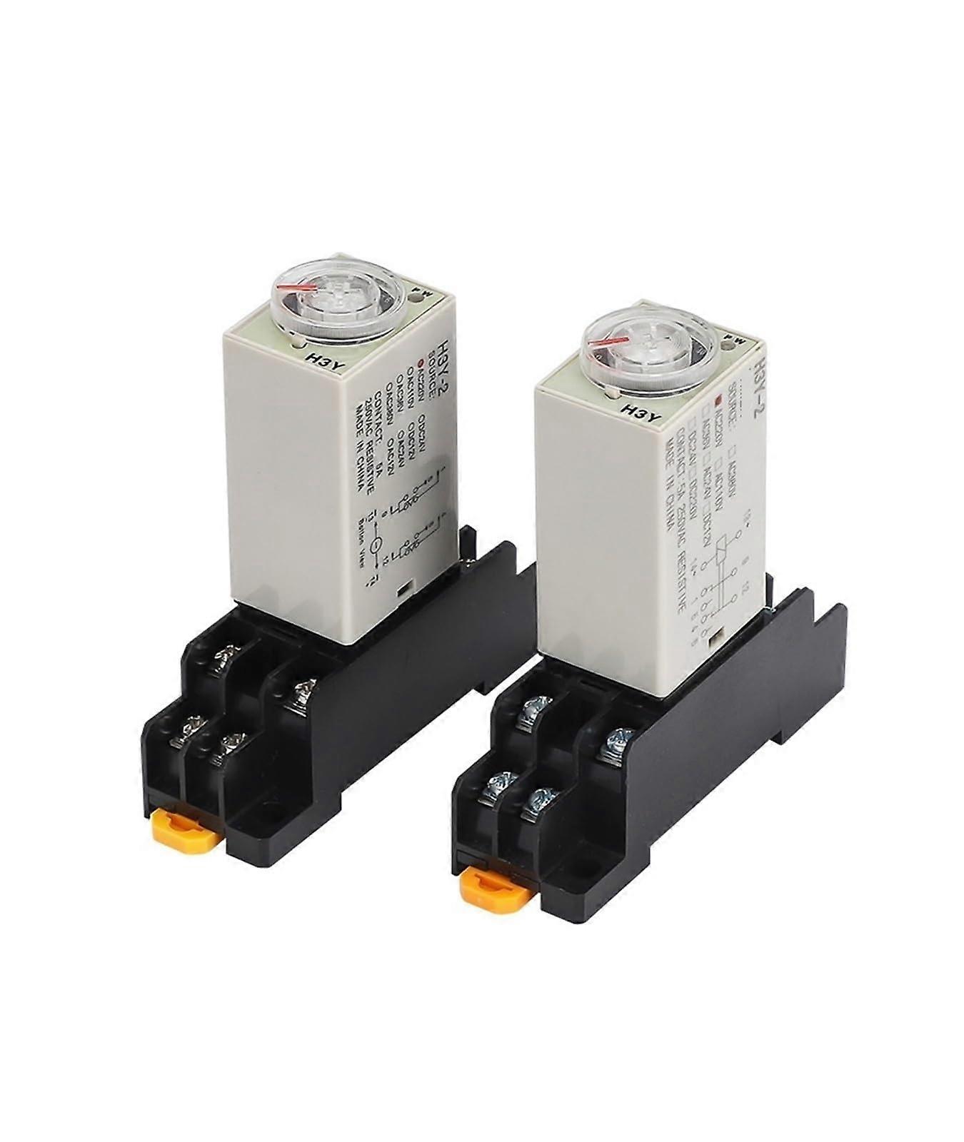 H3Y4 Time Delay Relay AC220V 3s 8 Pin 14 Pin with Base, Precise Industrial Timer Relay