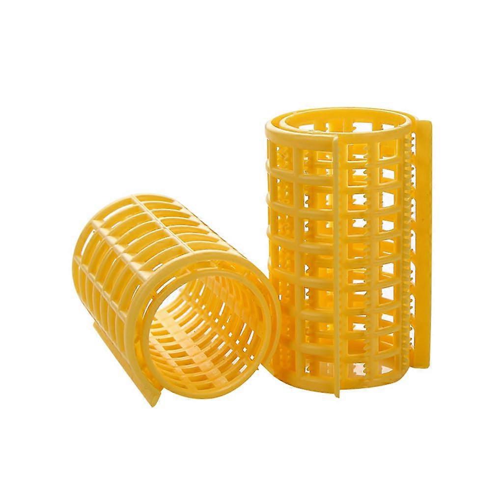 No Heat Hair Curlers Set, Easy Curling Plastic Hair Rollers for All Hair Types, Yellow