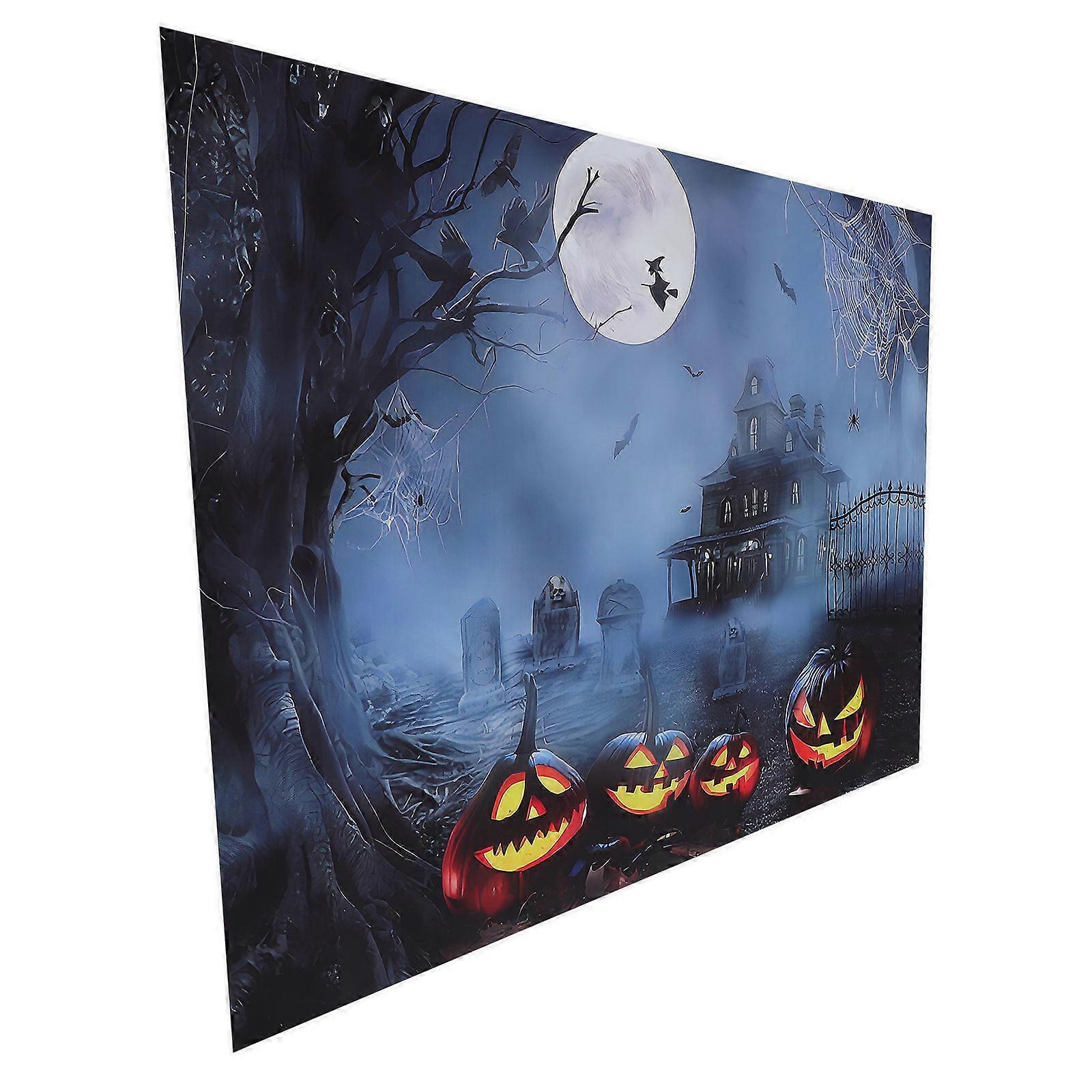 Haunted House Backdrop 3Pcs Halloween Theme Decor for Party Scenes