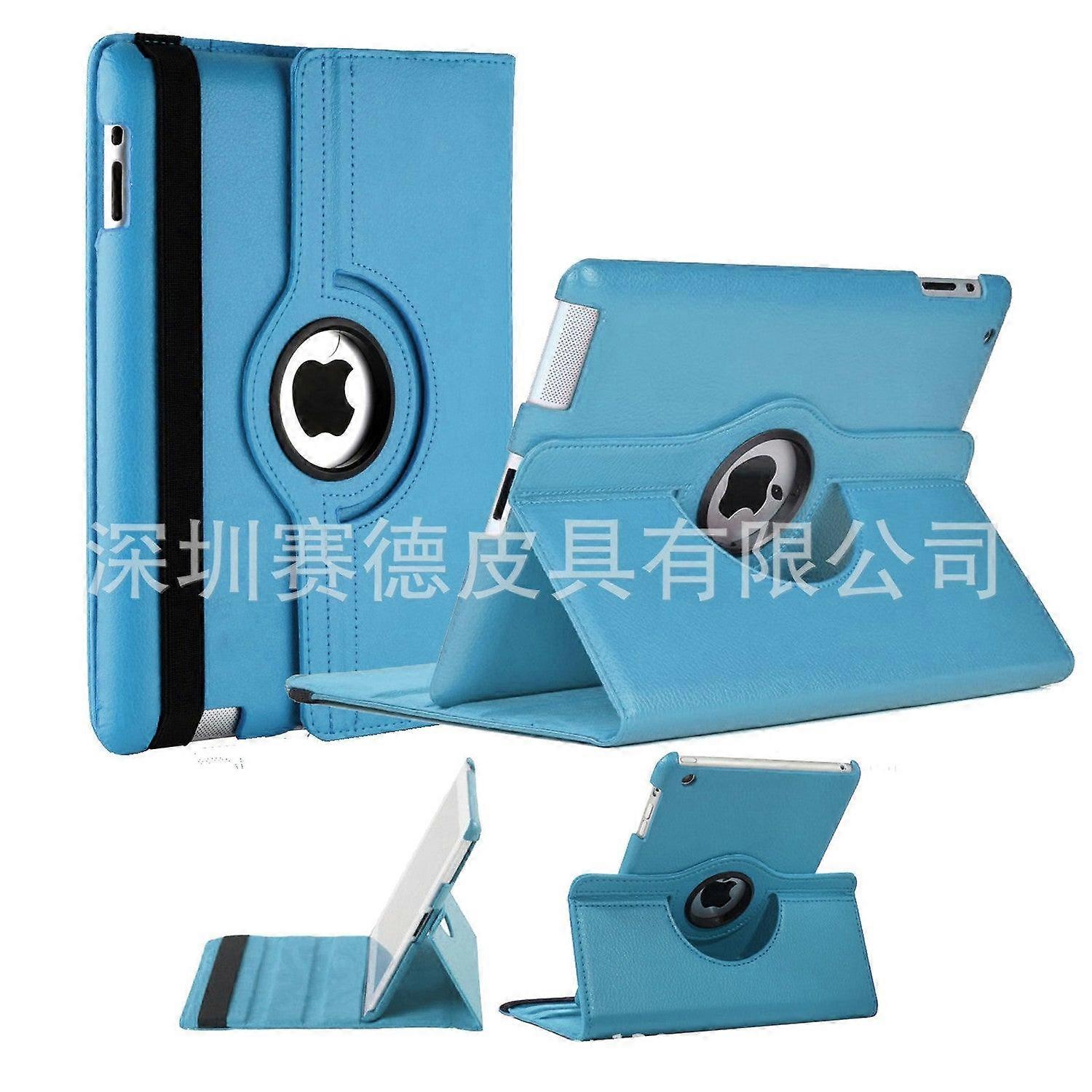 Stylish Case For Ipad 11" Blue Lychee Pattern Rotating Leather