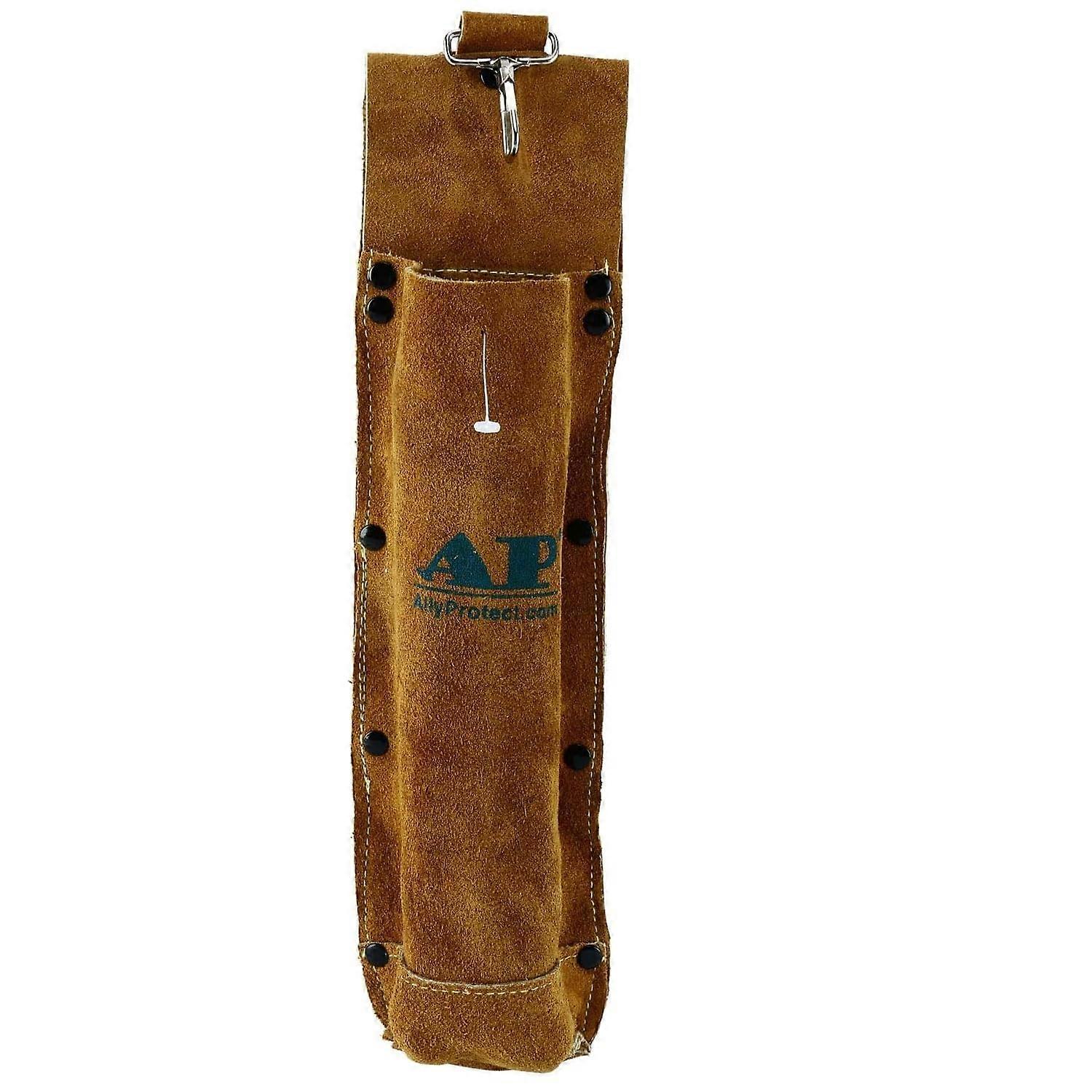 Welding Rod Holder Flame Retardant Split Cowhide Leather Electrode Pouch for Secure Storage Brown