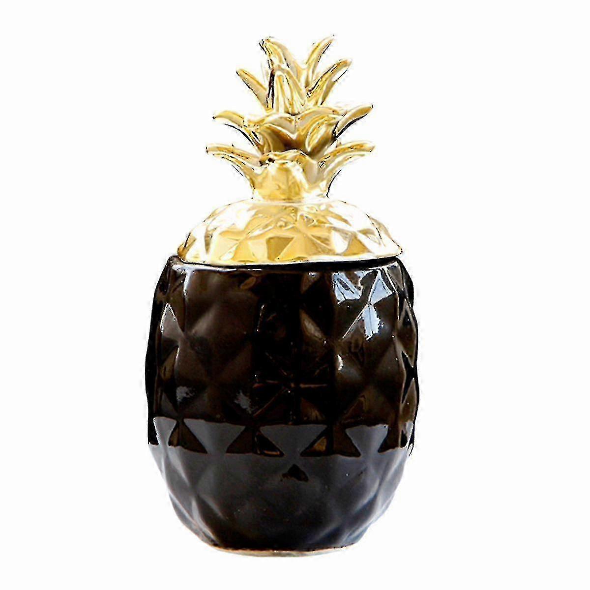 Empty Jar Ceramic Chic Pineapple Tea Coffee Sugar Jar Storage Jar Home Decor Black