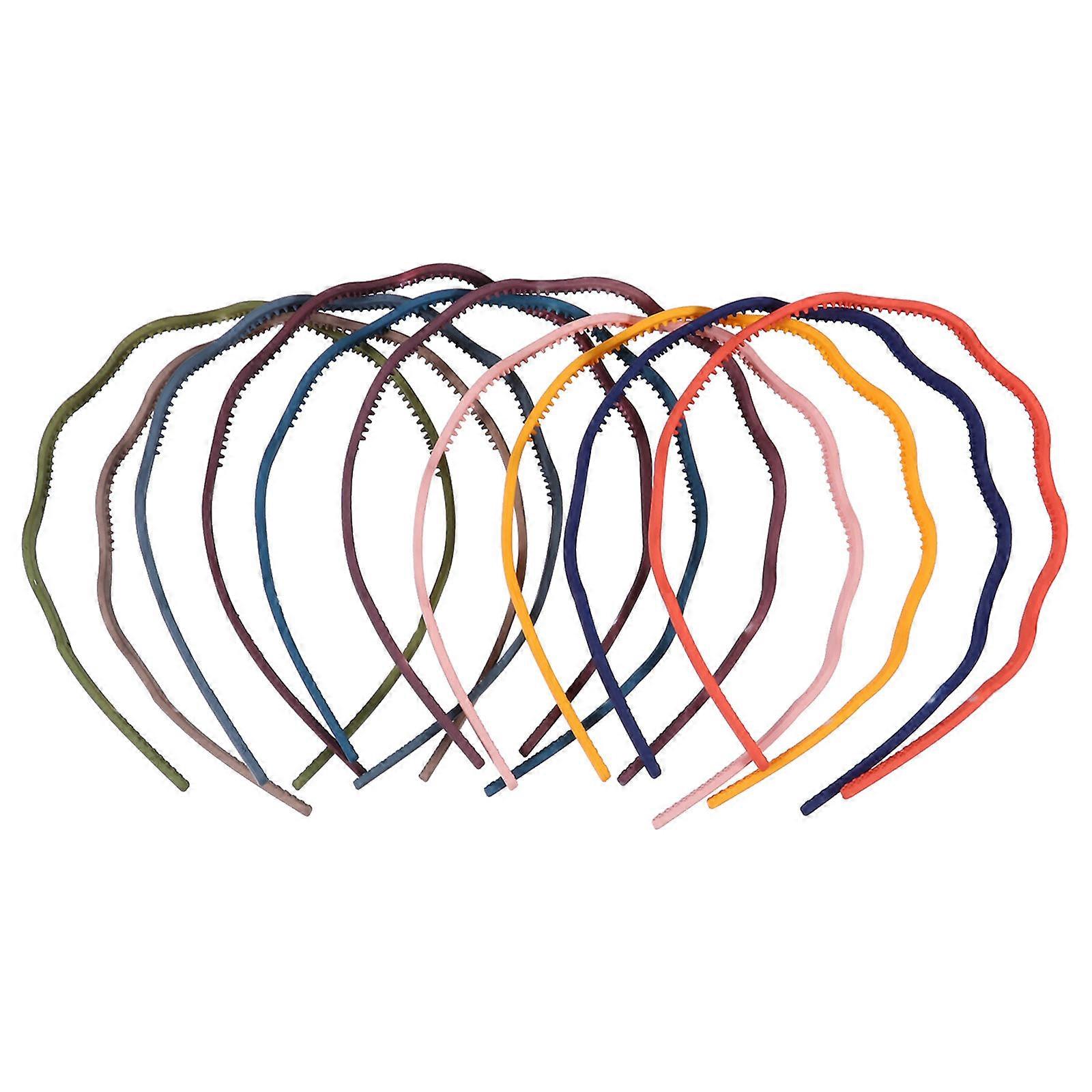 Plastic Wavy Headbands for Decoration 10Pcs Mixed Style