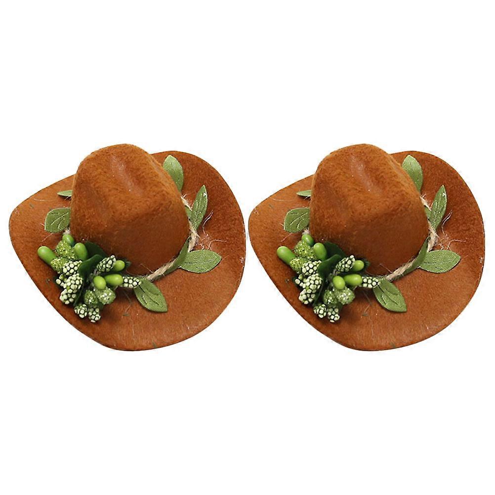 2Pcs Hat Felt Decorations for Party Stylish Accessories