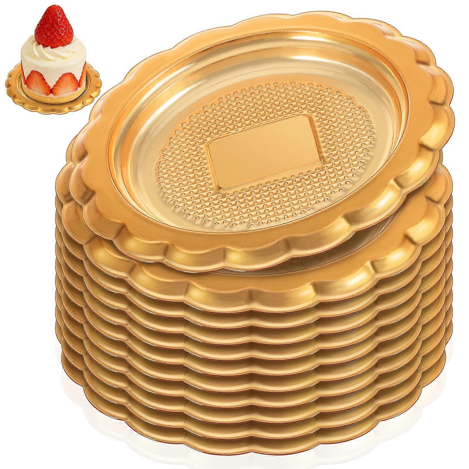 Cake Pads Plastic Cake Serving Trays for Displaying 20Pcs Golden