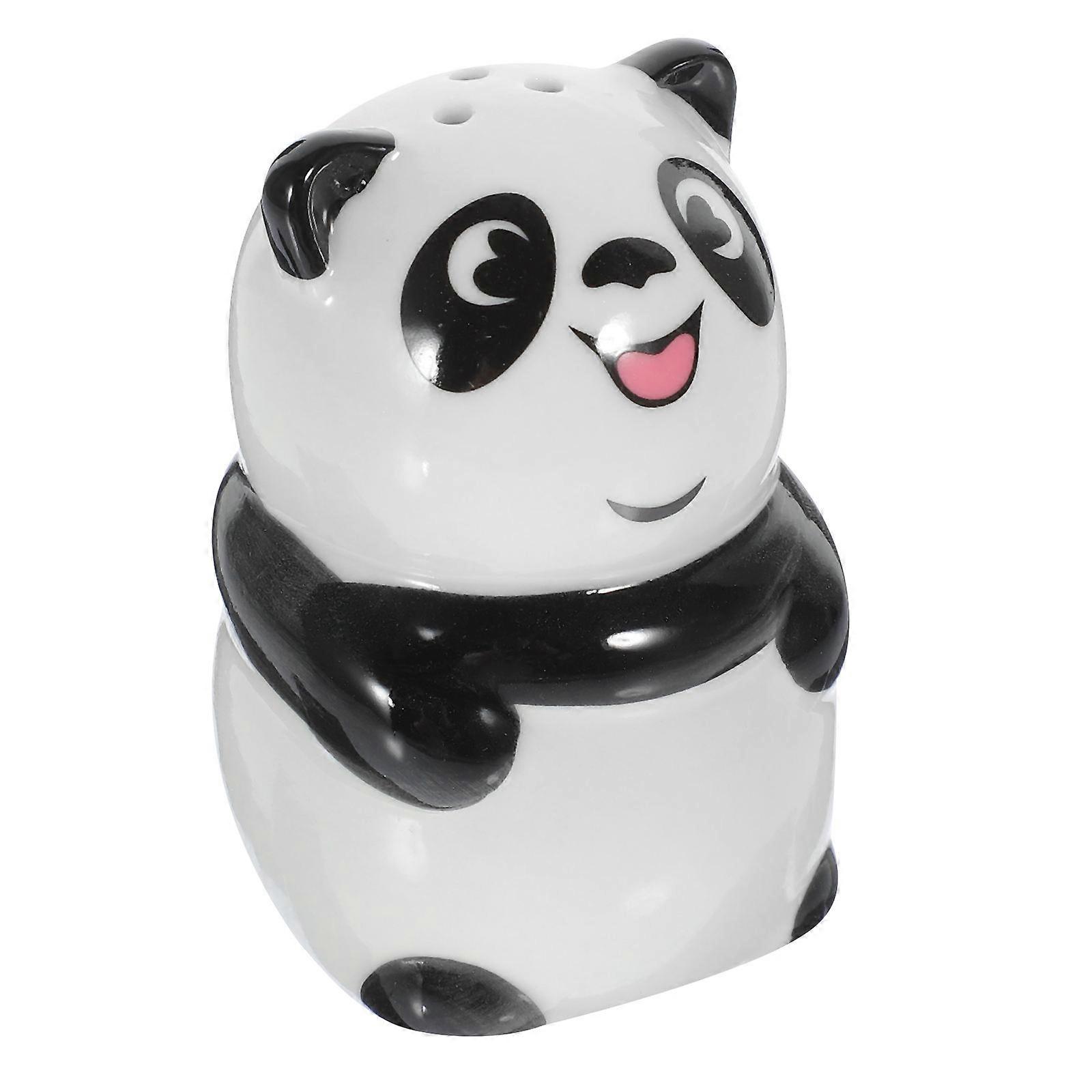 Panda Shape Ceramic Salt And Pepper Shaker For Kitchen Use Conveniently Storing Condiments 1Pack