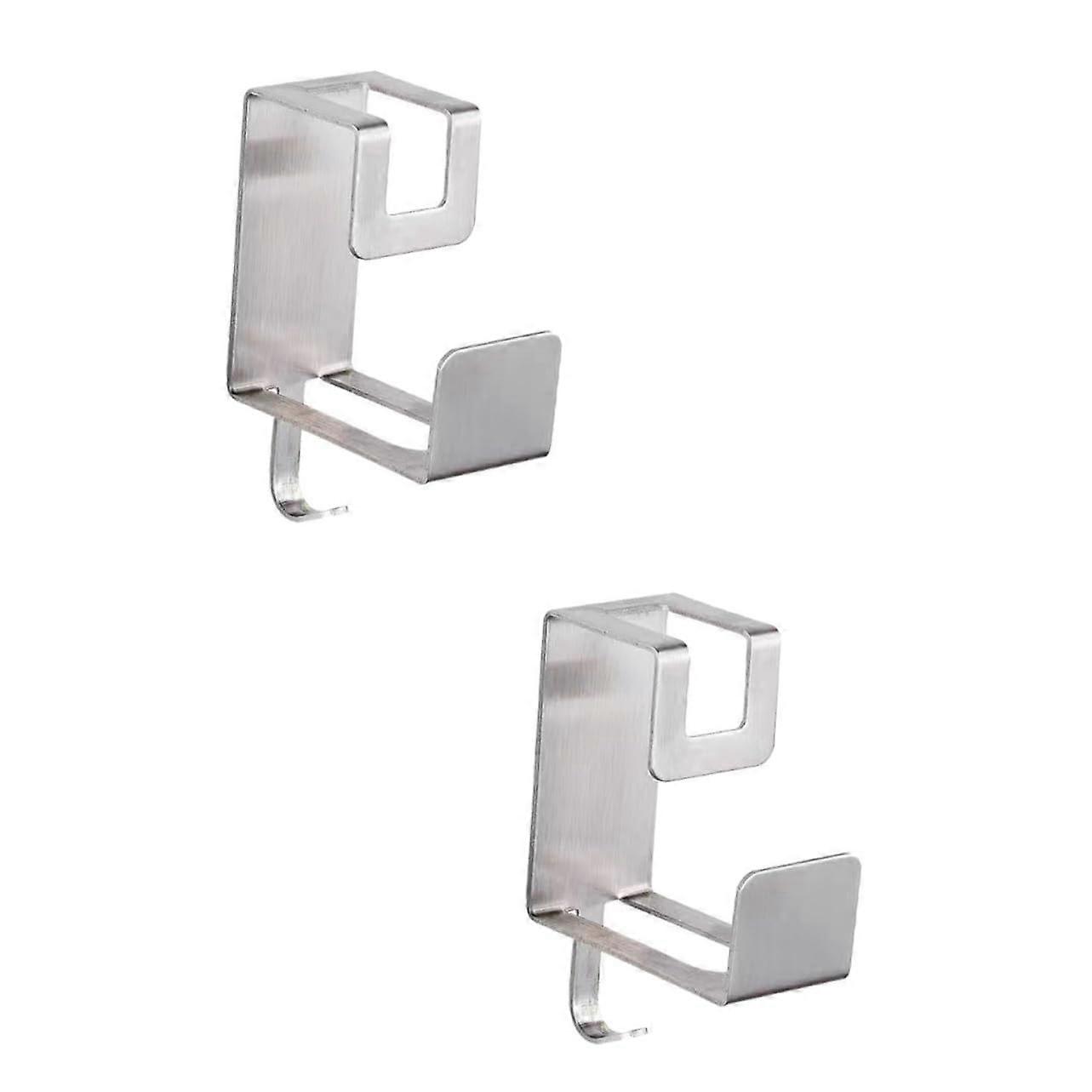 2pcs Wall Mounted Hooks Self Adhesive No Drill Space Saving Bathroom and Kitchen Organizer