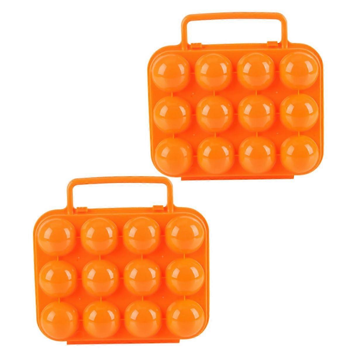 2pcs Egg Storage Container with Secure Lock, Stackable 12 Egg Holder for Camping Travel Hiking Kitchen
