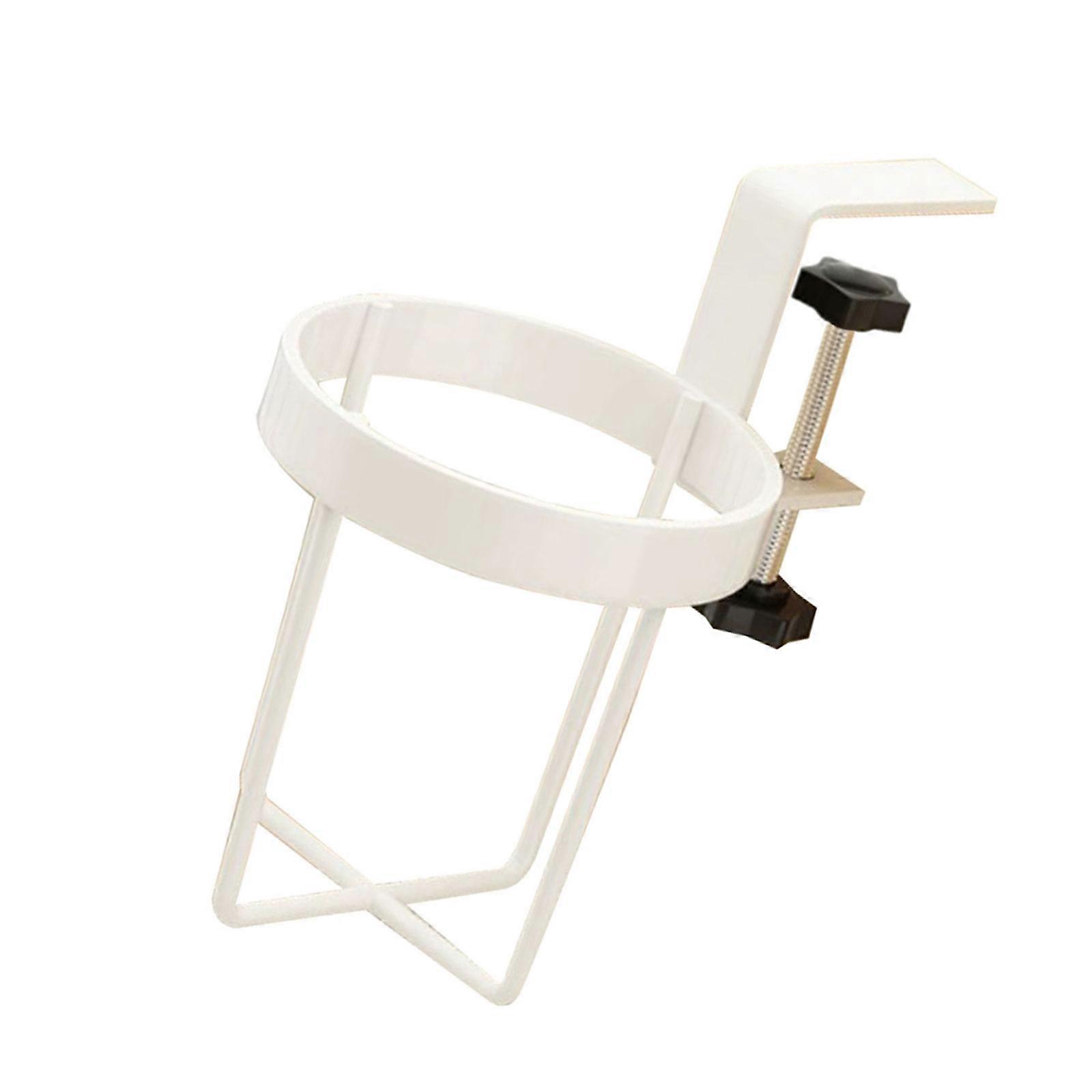 Practical Desk Mounted Cup Holder Trendy Space Saving Drink Clip for Workstations Adjustable Sturdy Desk Attachment  White