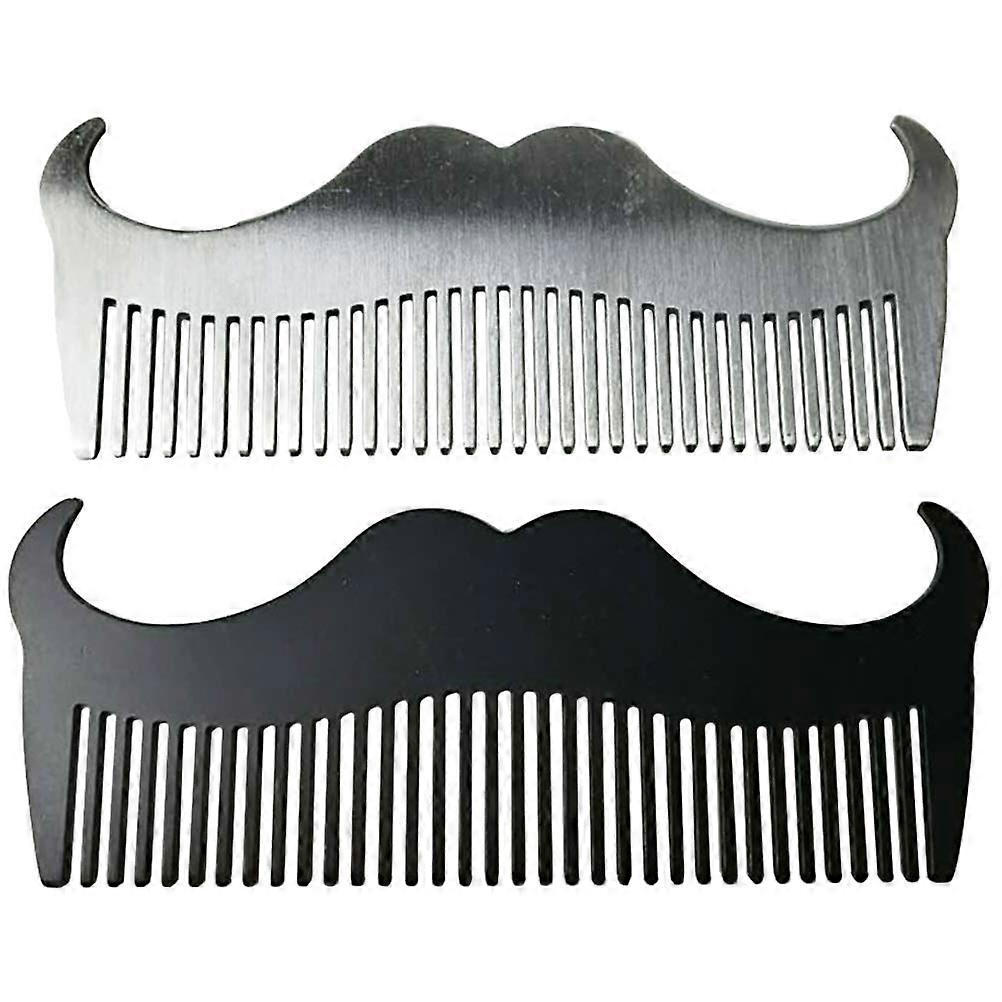 Stainless Steel Beard Comb Set for Precise Shaping, Compact Travel Size, Rustproof Dual Design