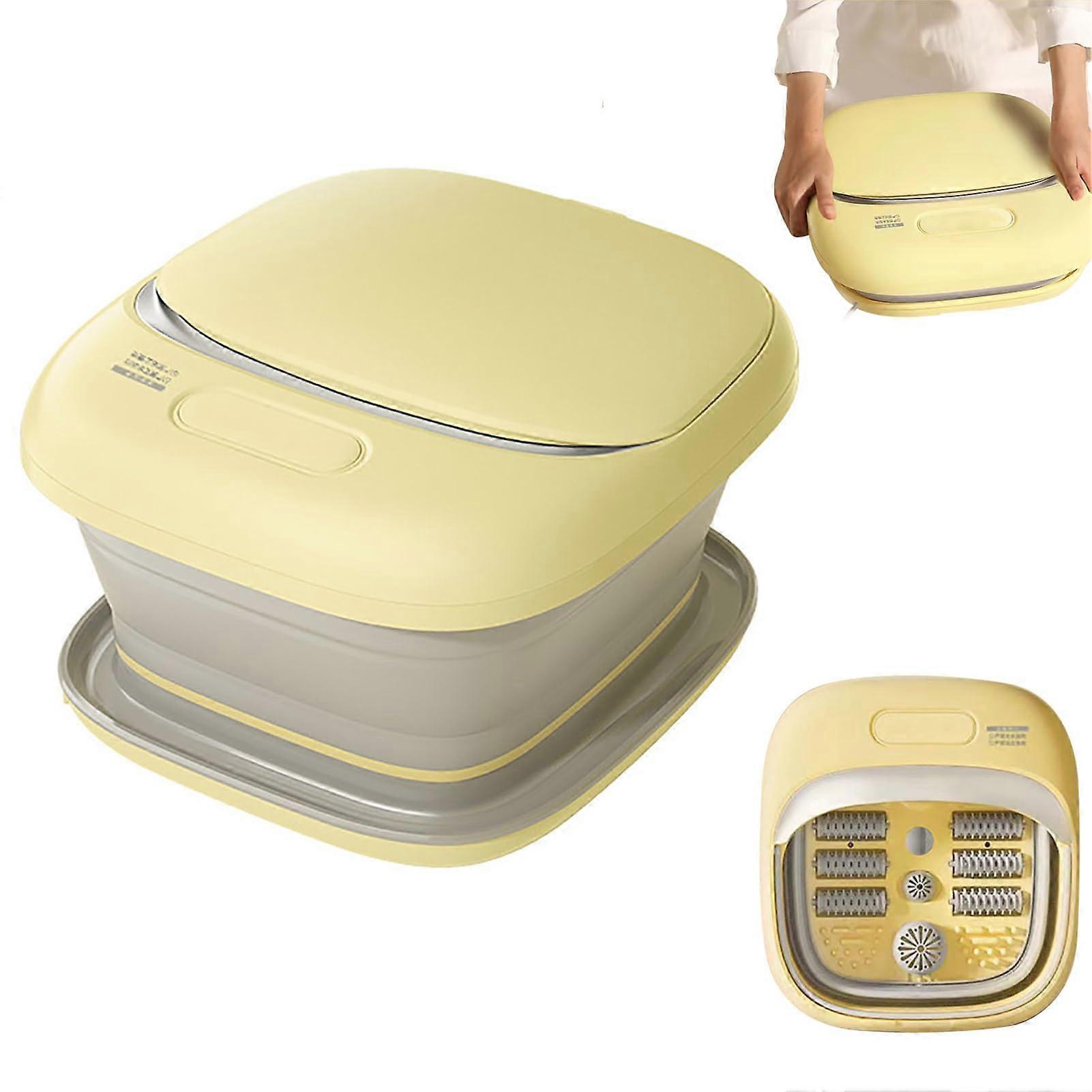 Collapsible Heated Foot Spa with 6 Massage Rollers, Bubbles, Vibration and Temperature Control