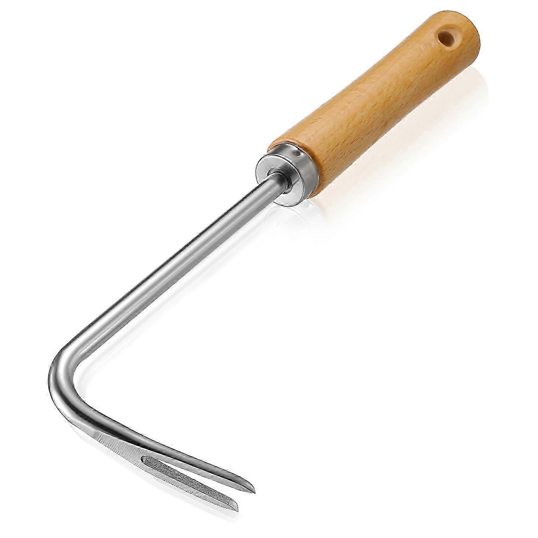 Weeder Tool with Ergonomic Wooden Handle for Precise Weed Removal, Digging and Transplanting