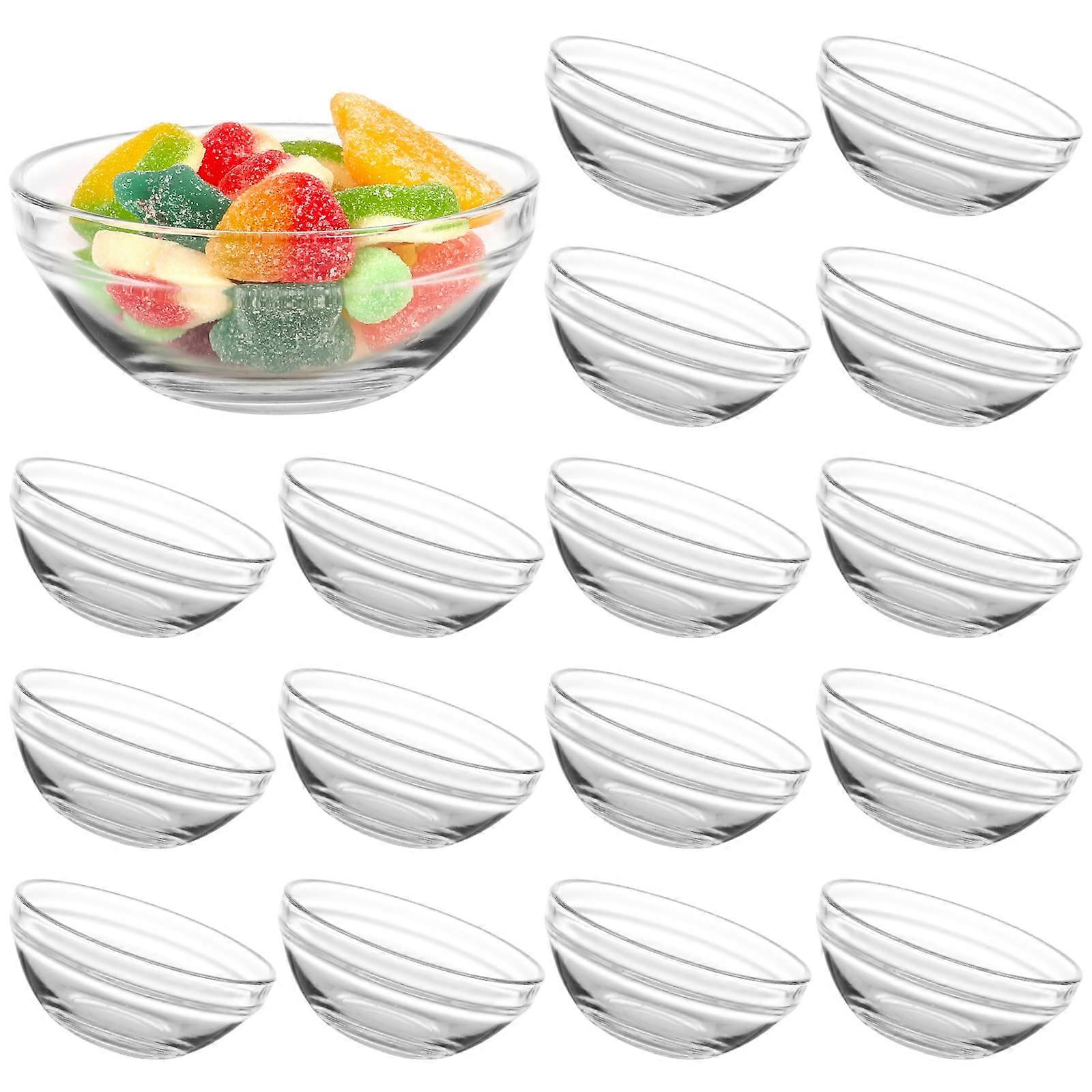 16 Pack Small Glass Prep Bowls 4 Inch Stackable Microwave Dishwasher Safe Serving Bowls for Dessert