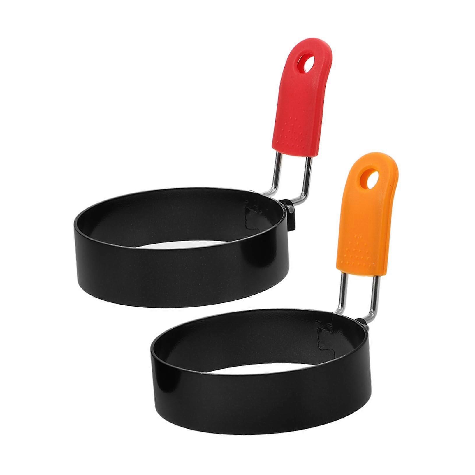 2Pcs Nonstick Egg Ring Mold Stainless Steel Round Pancake Molds for Quick Breakfast Cooking
