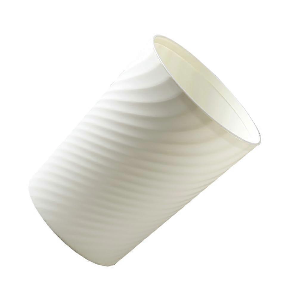 Trash Can 8L Durable Plastic Round Wastebasket Modern Design for Bathroom Office White