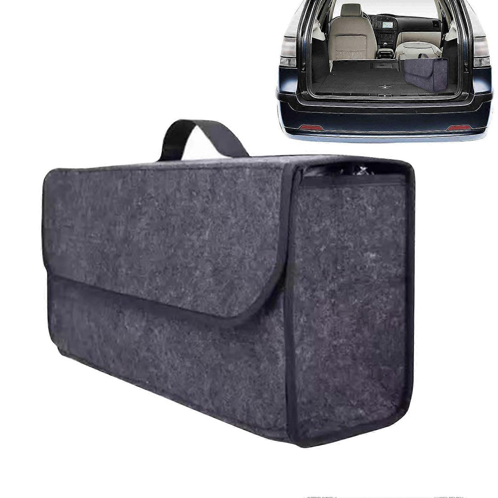 Car Boot Organizer, Large Capacity SUV Trunk Organizer with Handle, Foldable Felt Storage Box