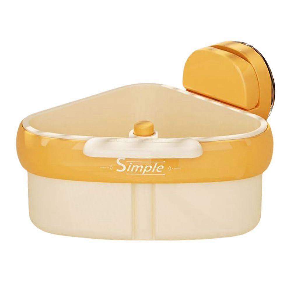 Automatic Dumping Sink Strainer Basket with Suction Cup Corner Rack for Kitchen Waste  Yellow