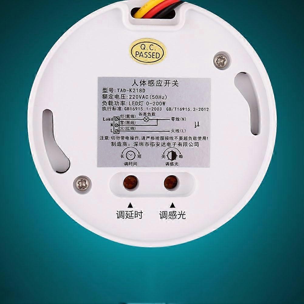Ceiling Motion Sensor Switch with Smart PIR, 120° Detection, IP54 Dustproof, for LED Ceiling Lights